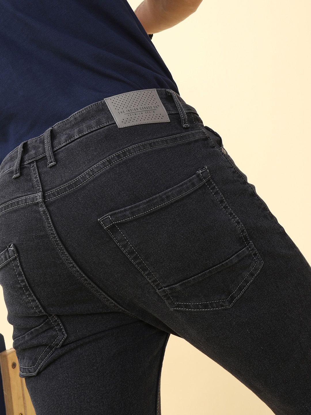 The Indian Garage Co Men Black Slim Fit Mid-Rise Clean Look Jeans - Image 6