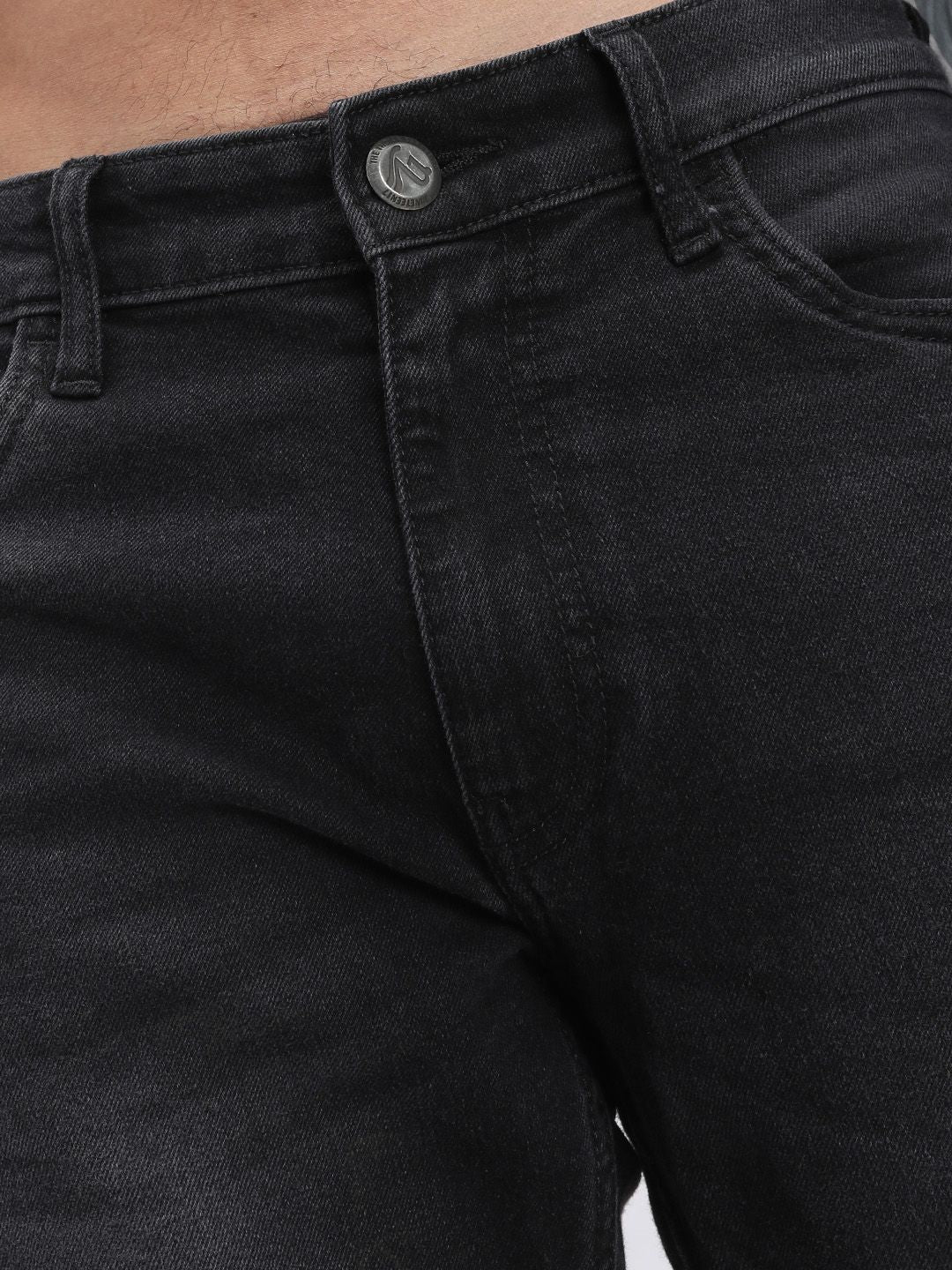 The Indian Garage Co Men Black Slim Fit Mid-Rise Clean Look Jeans - Image 4