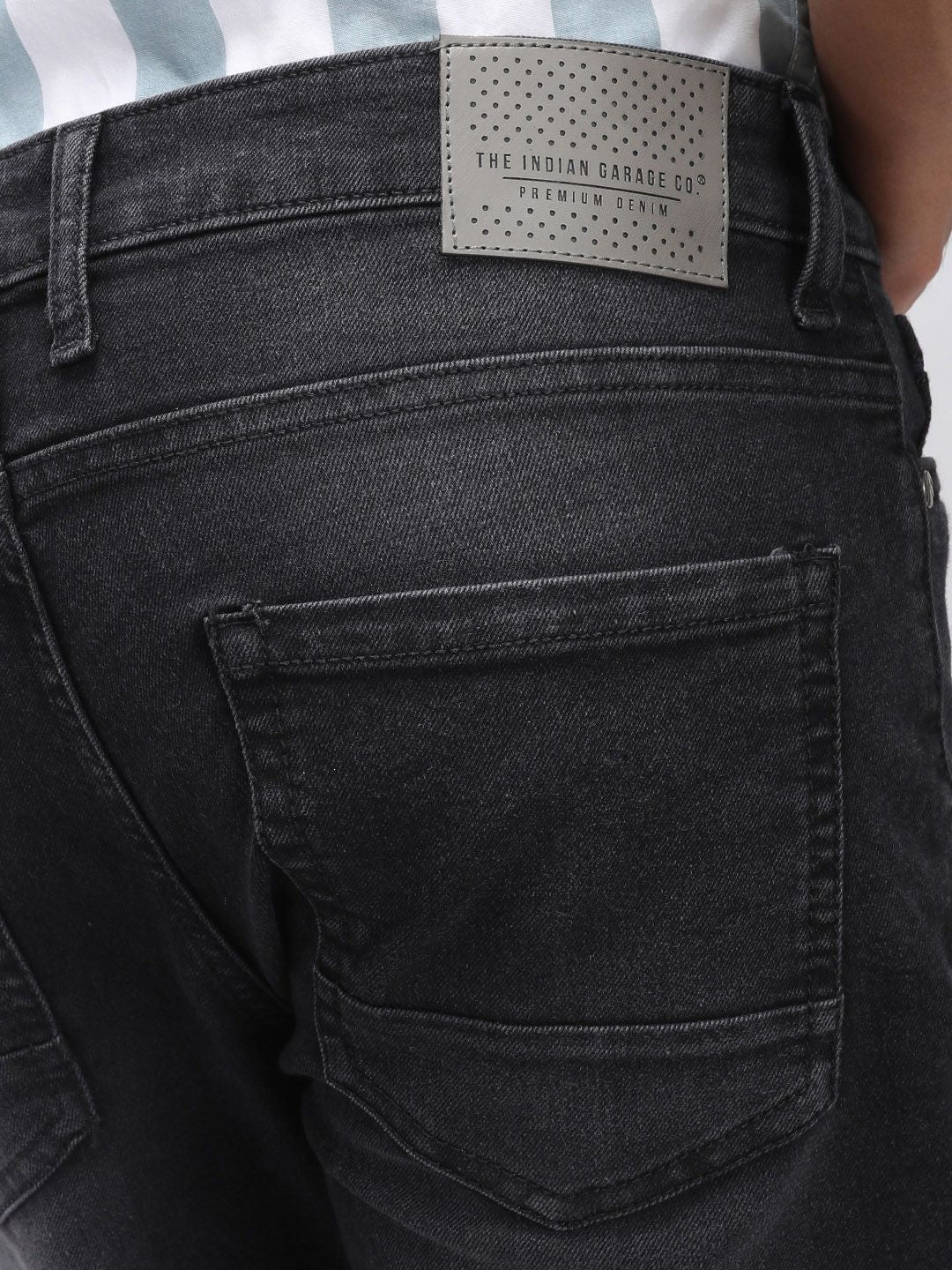 The Indian Garage Co Men Black Slim Fit Mid-Rise Clean Look Jeans - Image 7