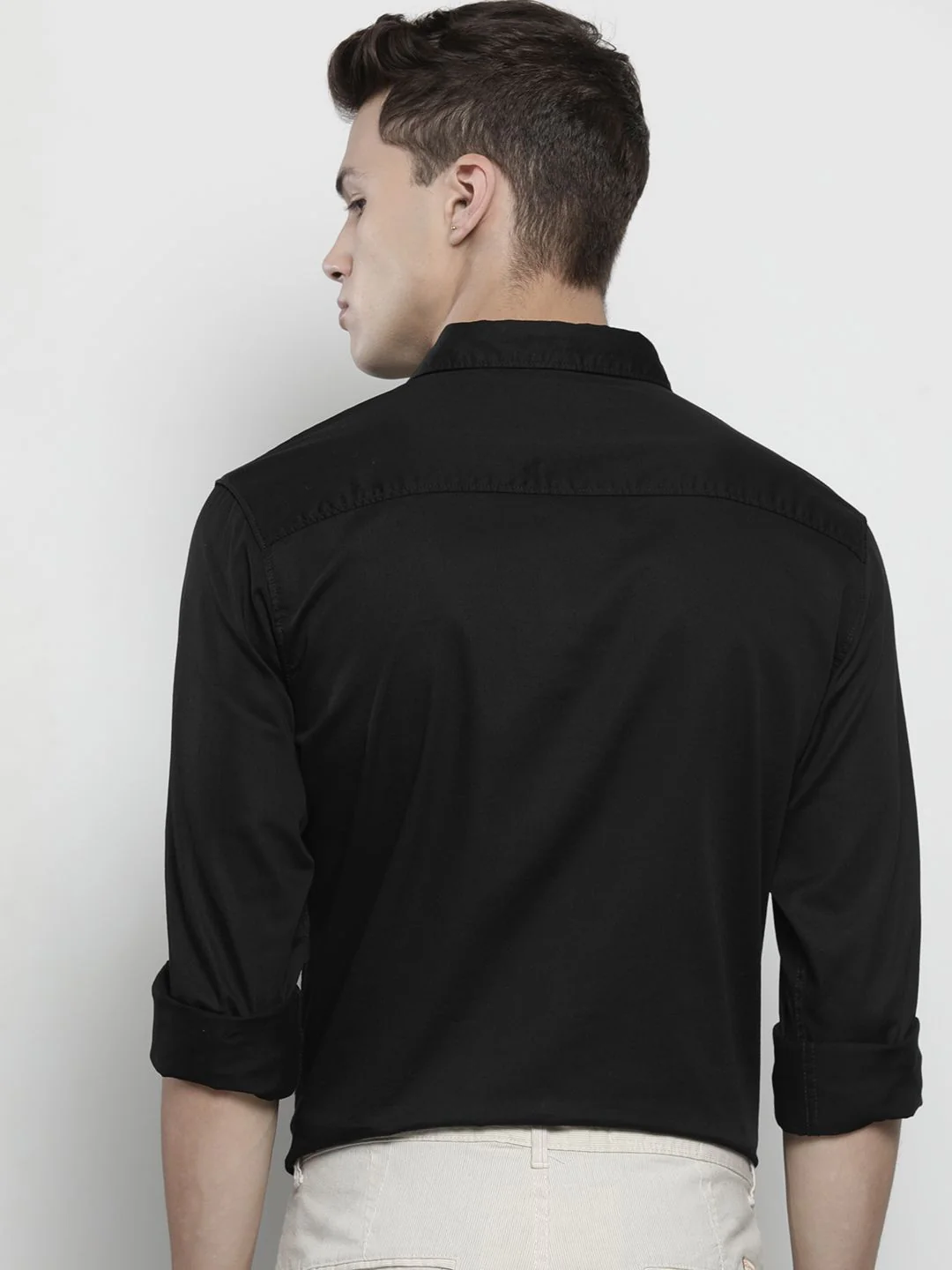 The Indian Garage Co Men Black Solid Comfort Casual Shirt - Image 4