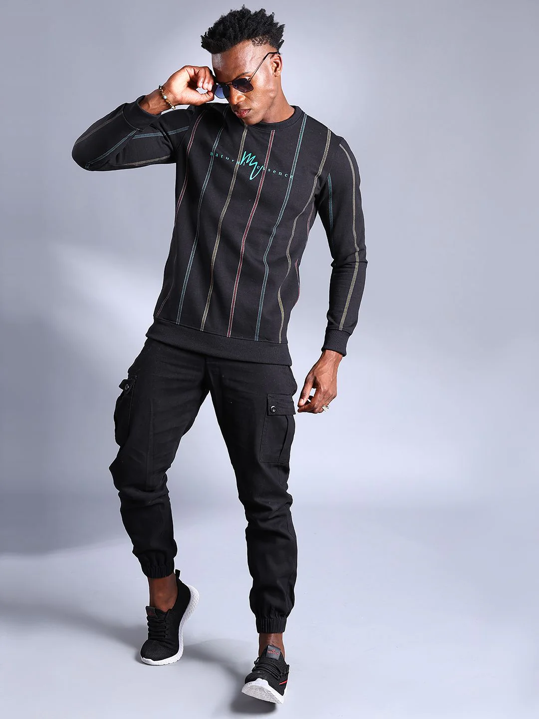 The Indian Garage Co Men Black Striped Sweatshirt - Image 4
