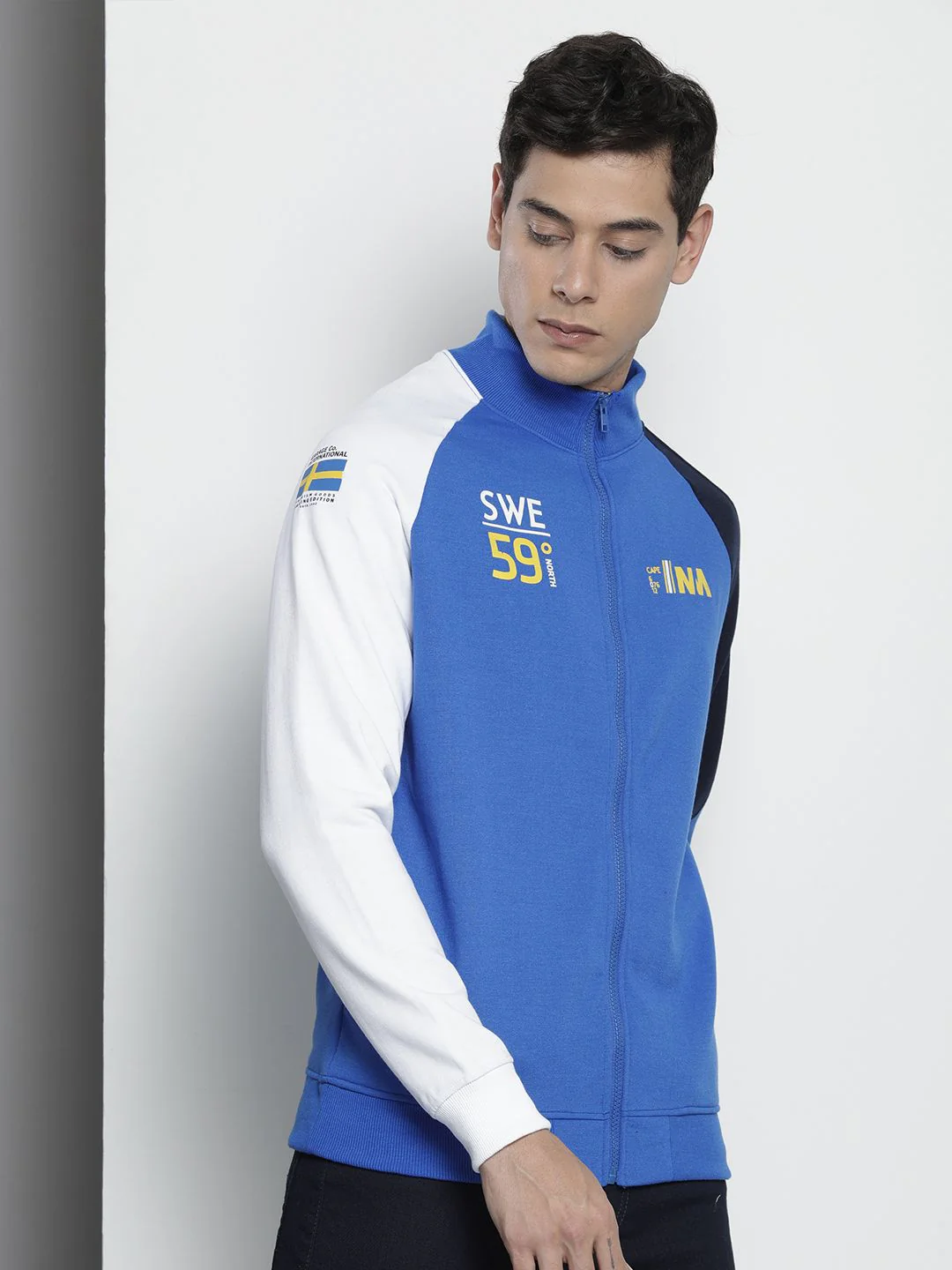 The Indian Garage Co Men Blue & Black Solid Sweatshirt - Image 3