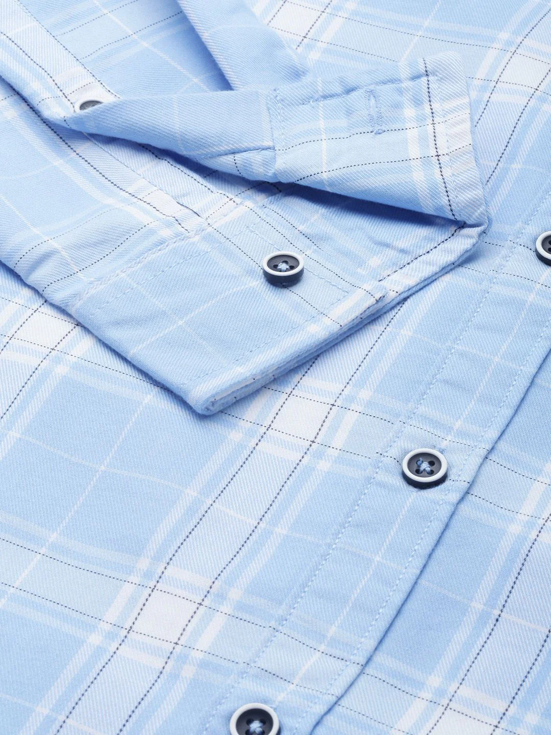 The Indian Garage Co Men Blue Checked Casual Shirt - Image 3