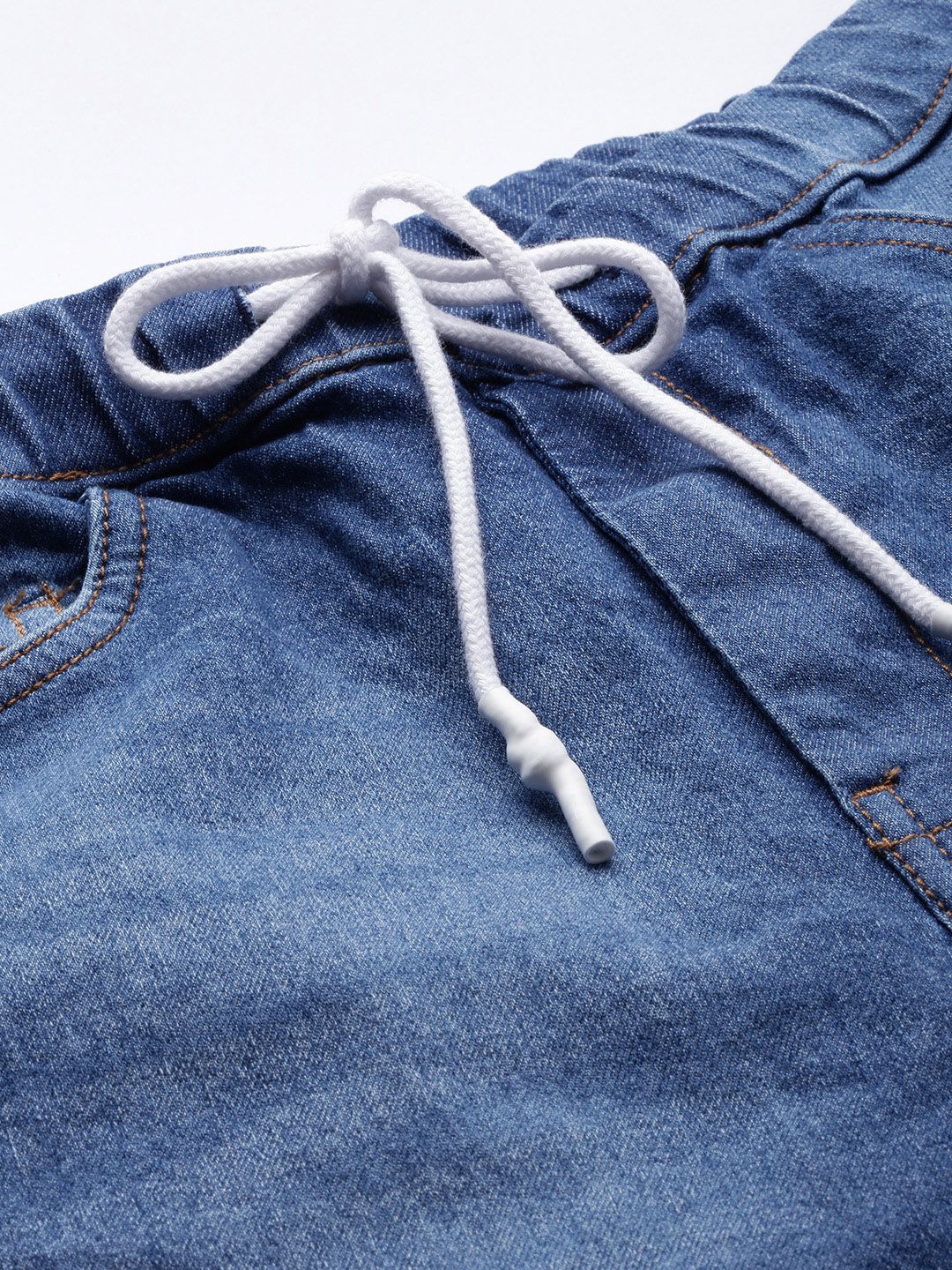 The Indian Garage Co Men Blue Light Fade Stretchable Jogger Jeans - Image 4