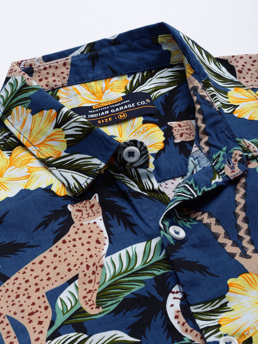 The Indian Garage Co Men Blue Regular Fit Printed Resortwear Shirt - Image 2