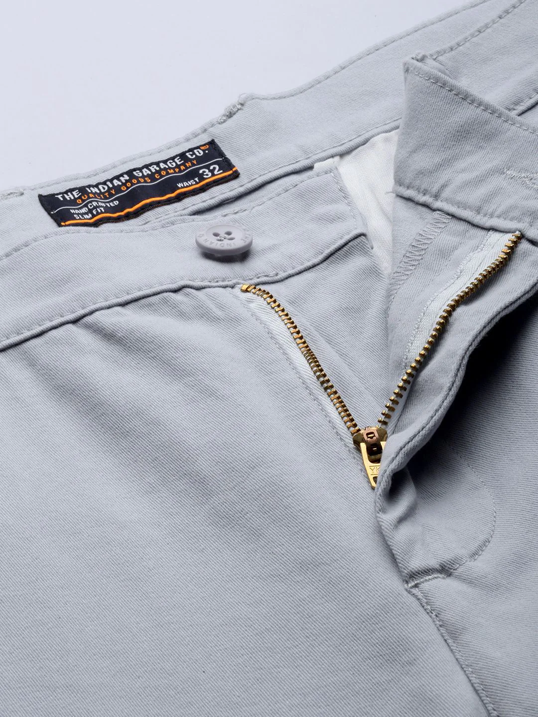 The Indian Garage Co Men Blue Slim Fit Chinos Trousers - Image 4