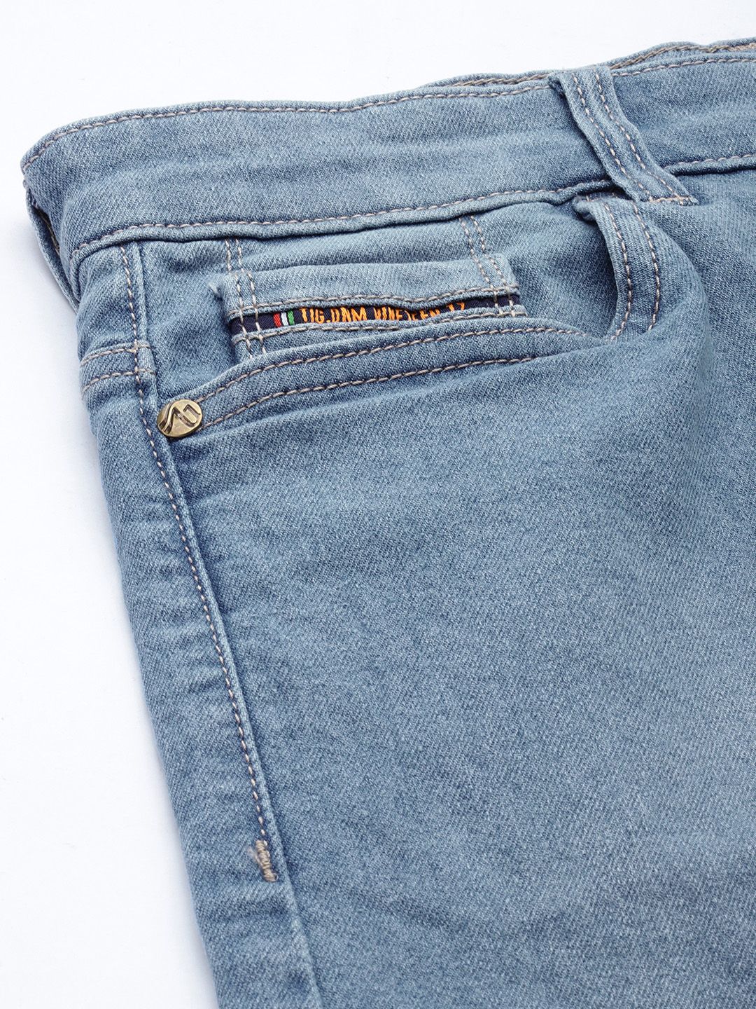The Indian Garage Co Men Blue Slim Fit Denim Shorts - Image 6