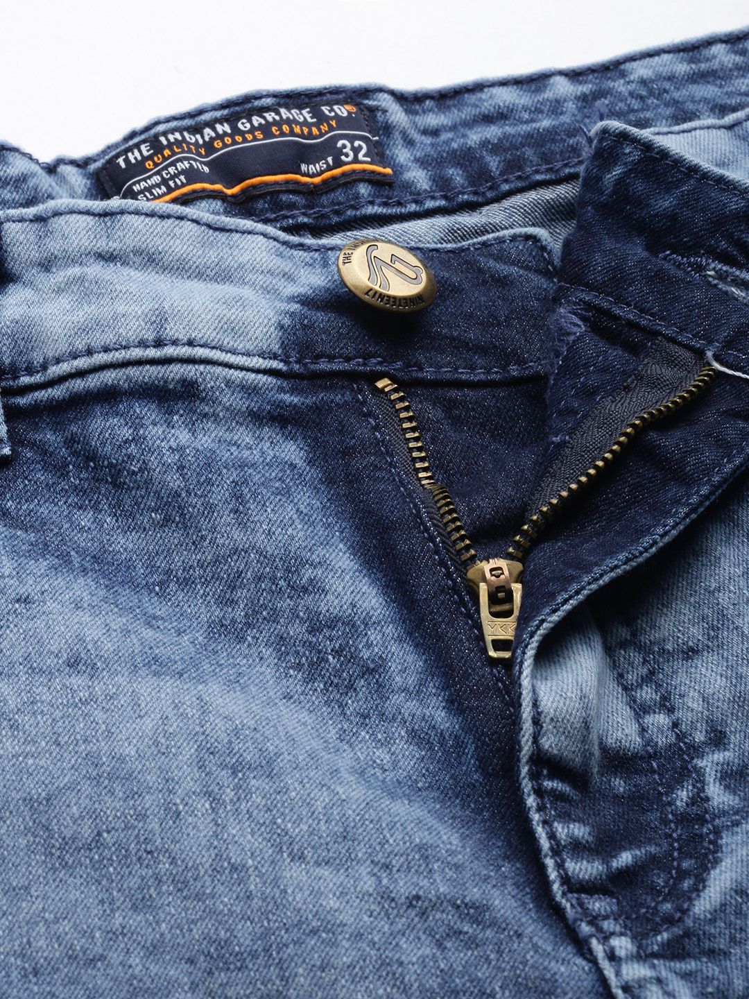 The Indian Garage Co Men Blue Slim Fit Denim Shorts - Image 4