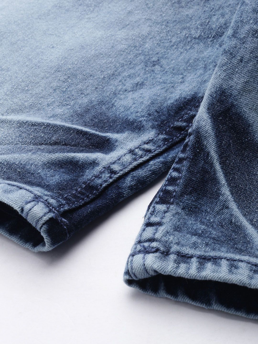 The Indian Garage Co Men Blue Slim Fit Denim Shorts - Image 7