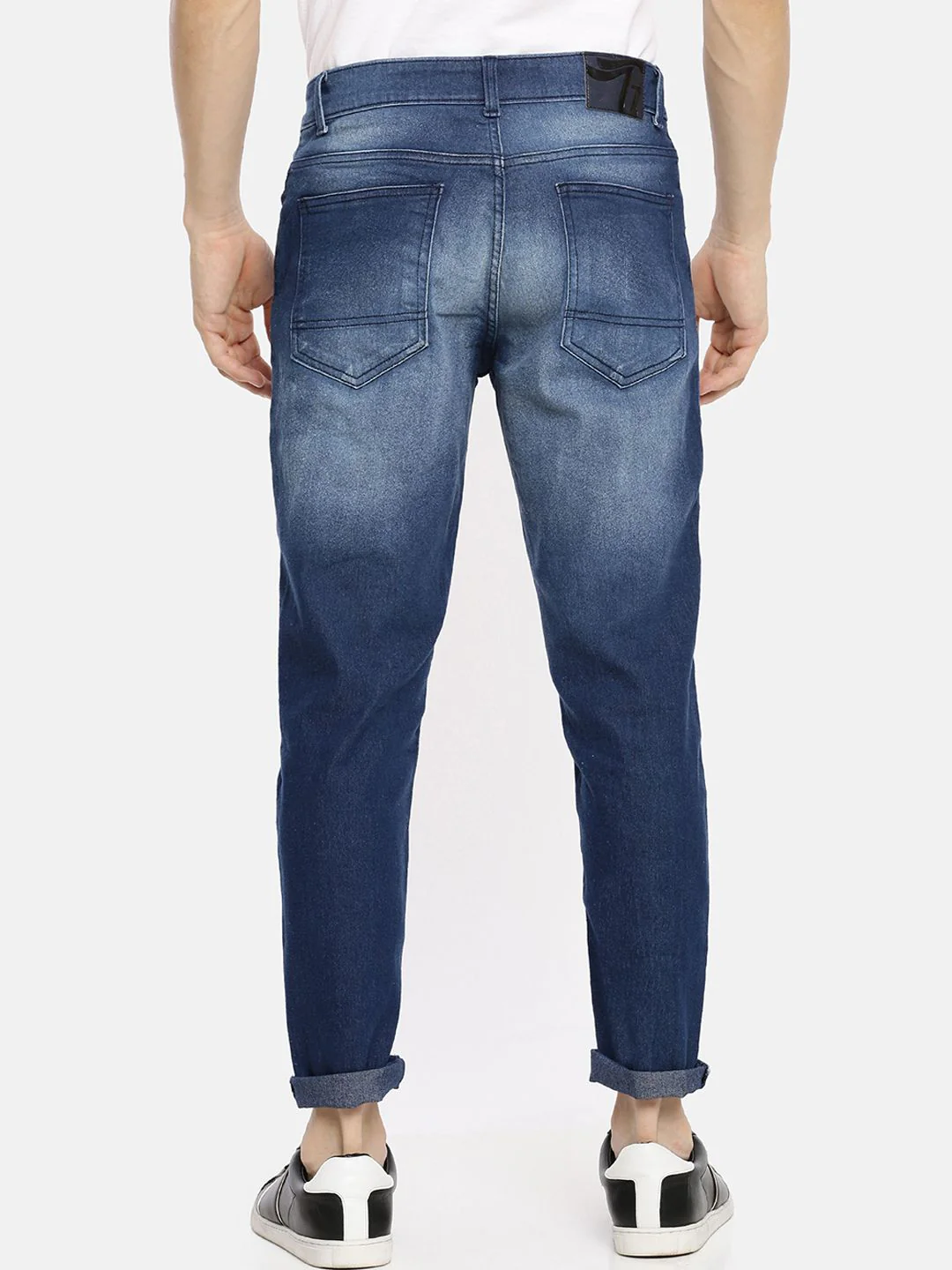 The Indian Garage Co Men Blue Slim Fit Heavy Fade Jeans - Image 3