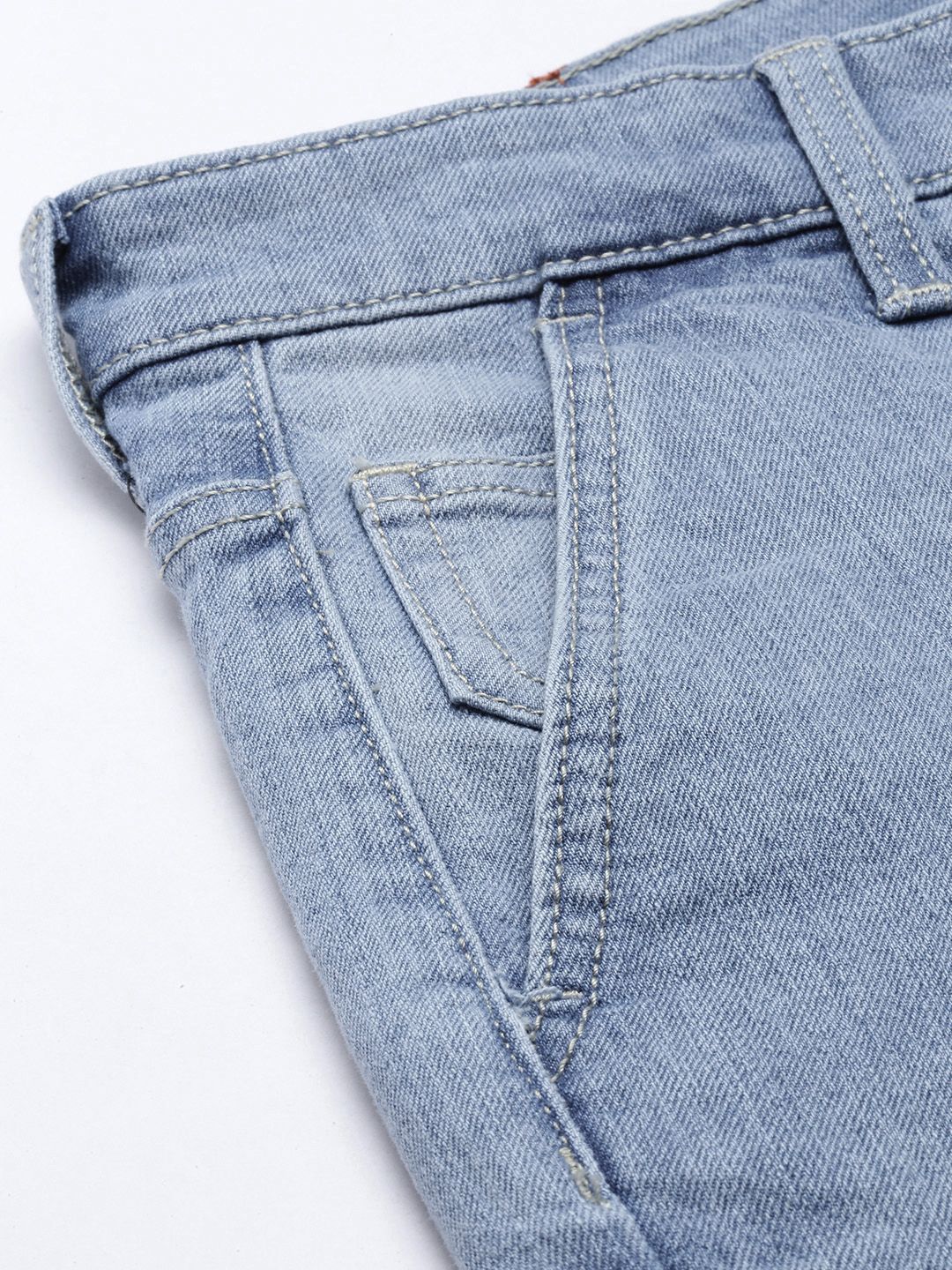 The Indian Garage Co Men Blue Slim Fit Light Fade Stretchable Jeans - Image 6