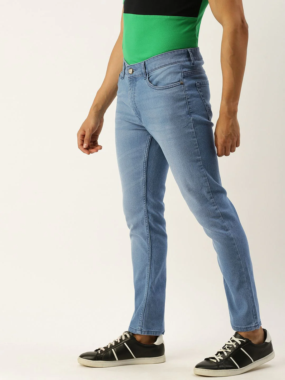 The Indian Garage Co Men Blue Slim Fit Low-Rise Clean Look Stretchable Jeans - Image 2