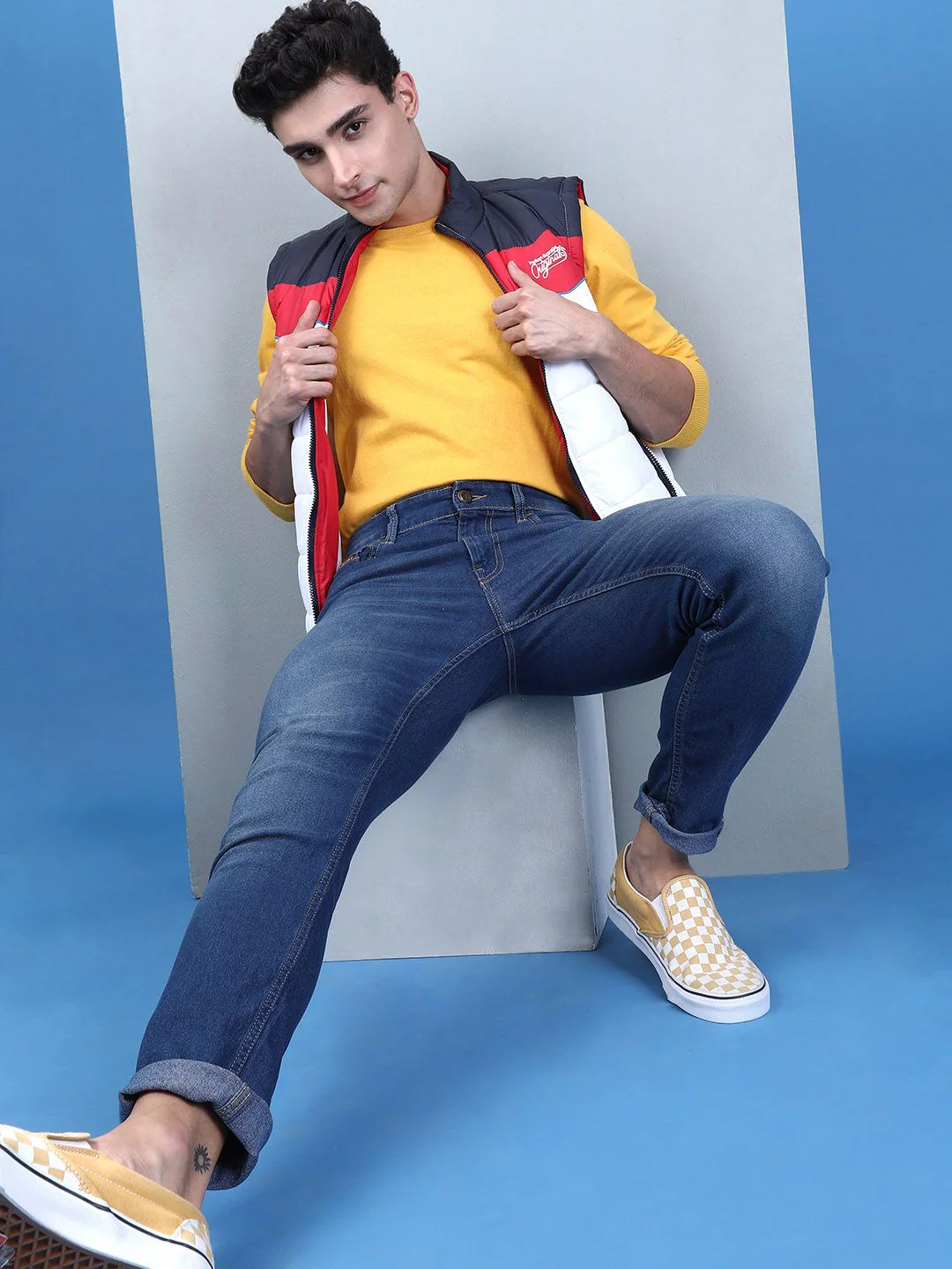 The Indian Garage Co Men Blue Slim Fit Low-Rise Low Distress Stretchable Jeans - Image 5