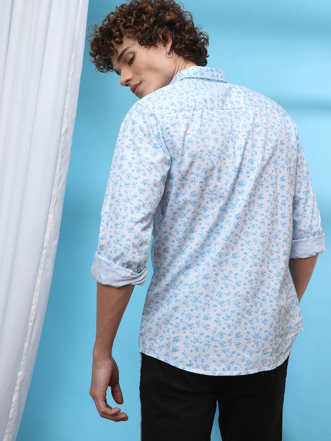 The Indian Garage Co Men Blue Slim Fit Printed Casual Shirt - Image 3