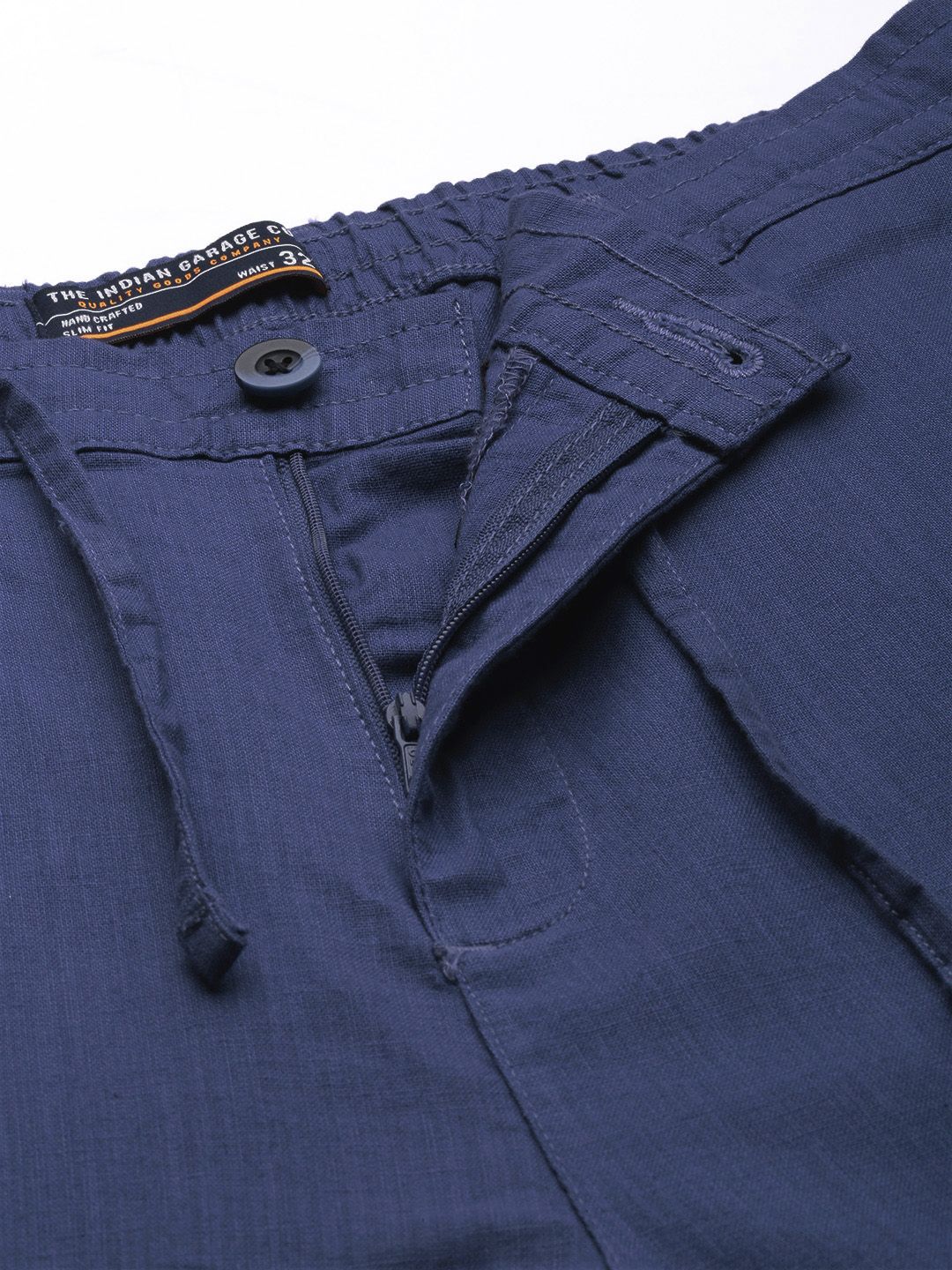 The Indian Garage Co Men Blue Slim Fit Trousers - Image 4