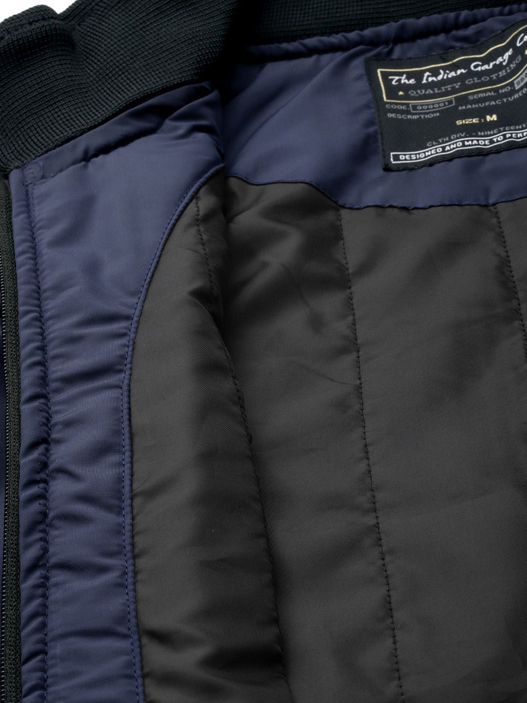 The Indian Garage Co Men Blue Solid Biker Jacket - Image 7