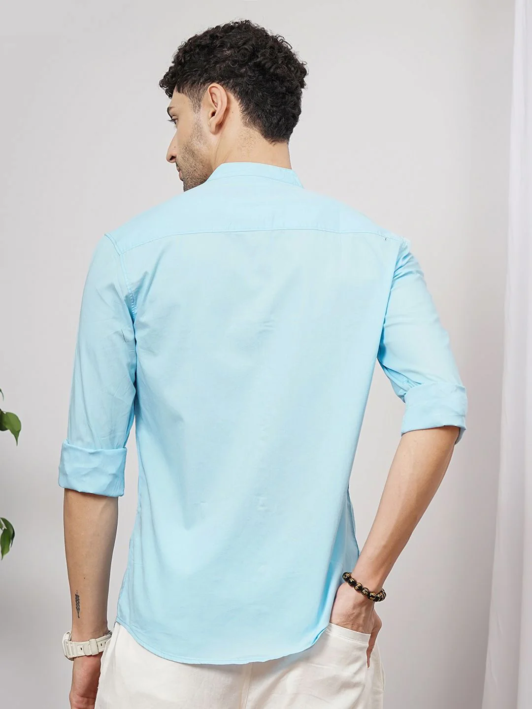 The Indian Garage Co Men Blue Solid Casual Shirt - Image 4