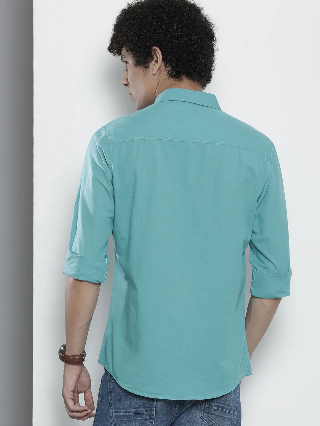 The Indian Garage Co Men Blue Solid Casual Shirt - Image 4