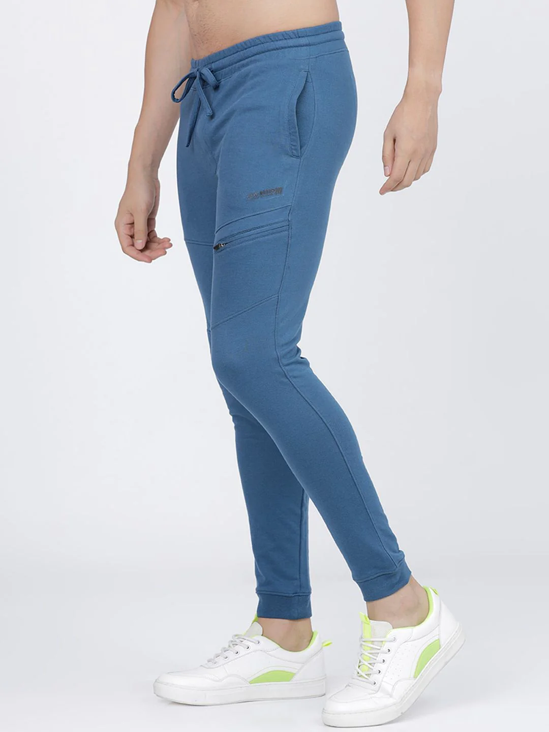 The Indian Garage Co Men Blue Solid Slim-Fit Joggers - Image 3
