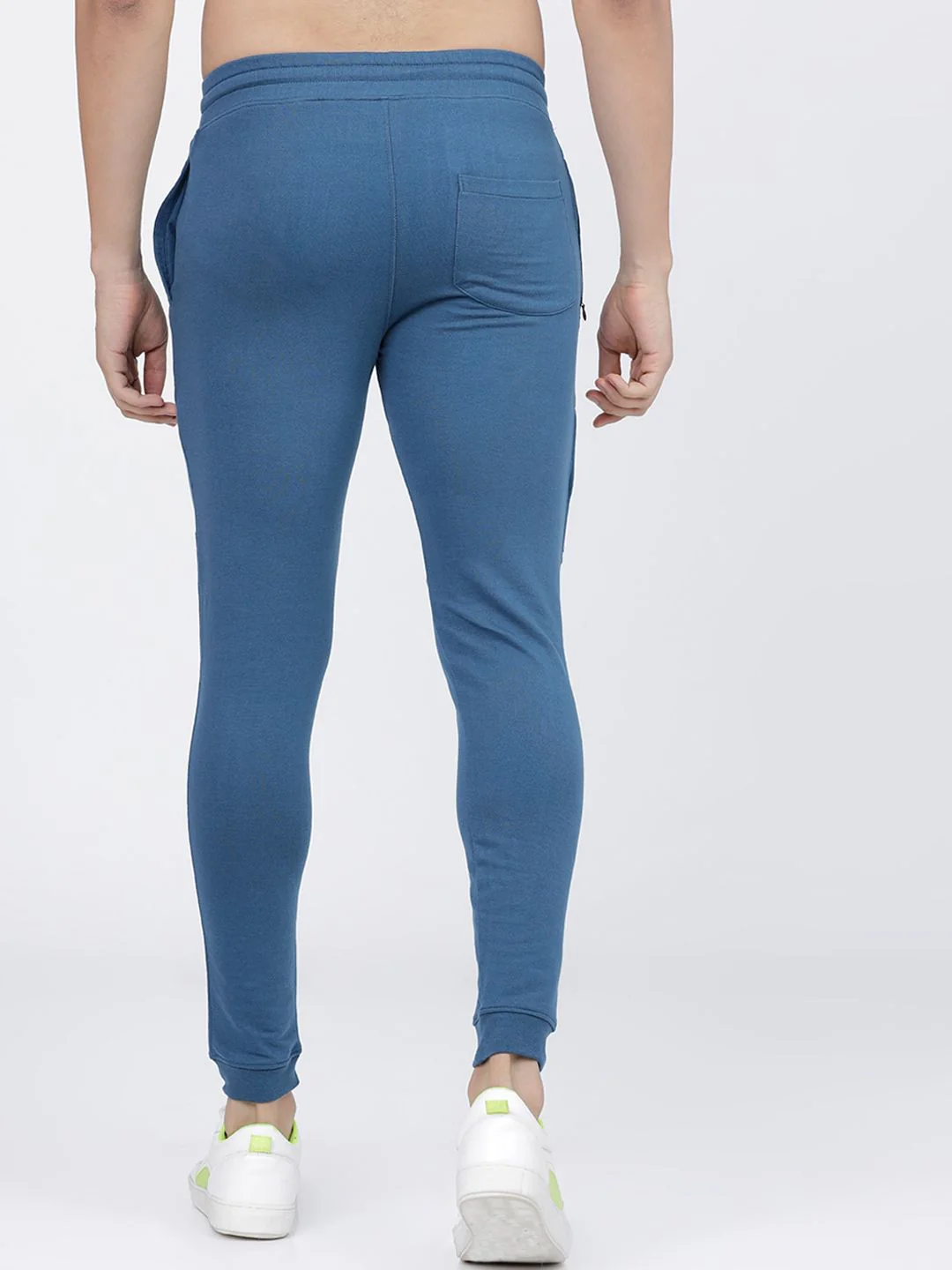 The Indian Garage Co Men Blue Solid Slim-Fit Joggers - Image 4