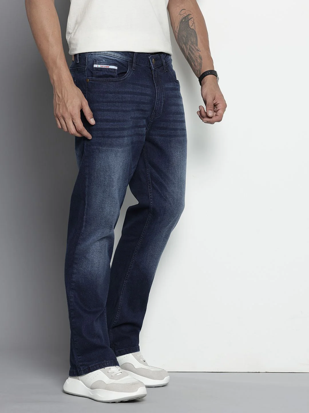 The Indian Garage Co Men Bootcut Light Fade Stretchable Jeans - Image 2
