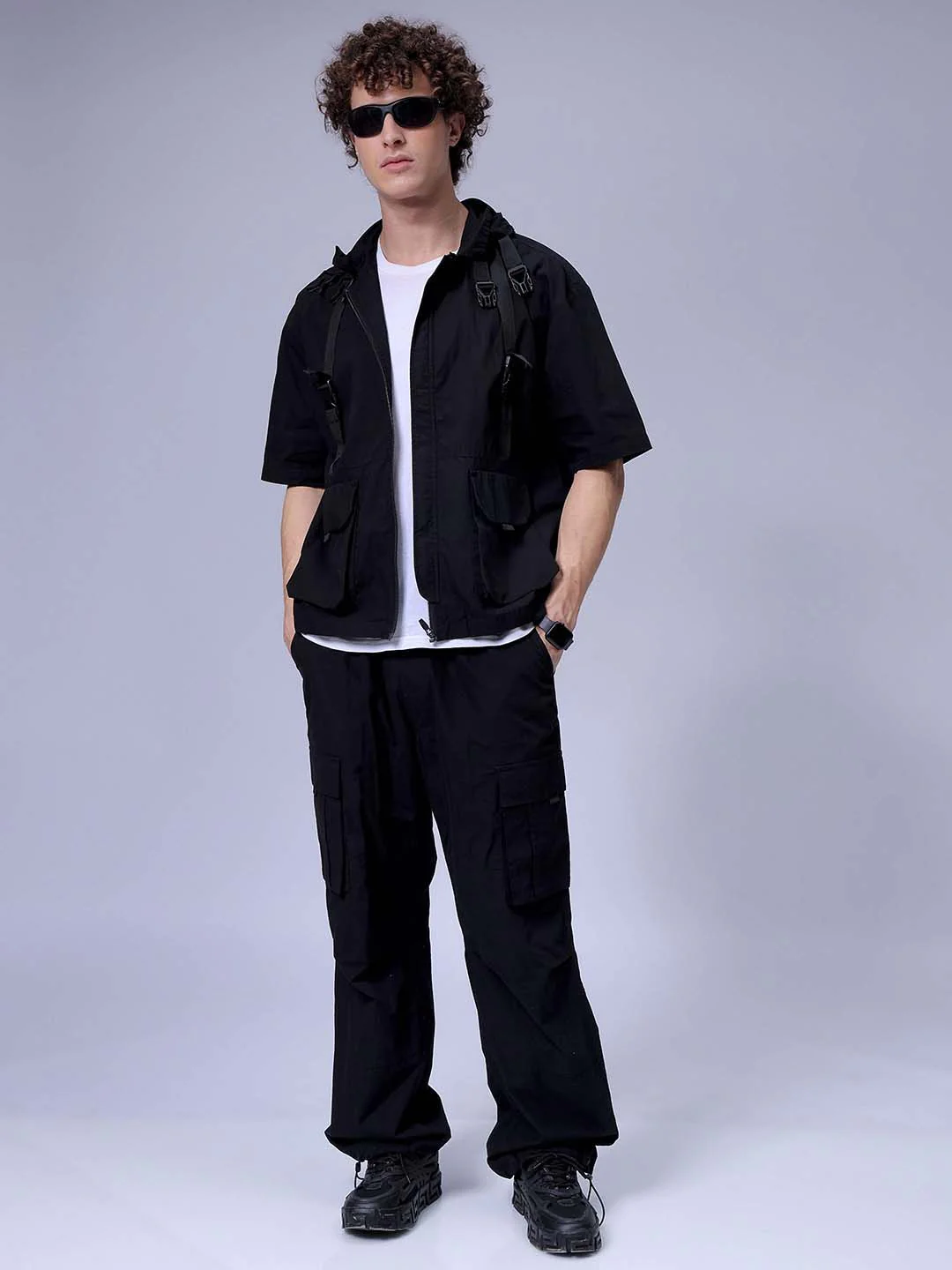 The Indian Garage Co Men Boxy Fit Hood Solid Cotton Casual Shirt - Image 2