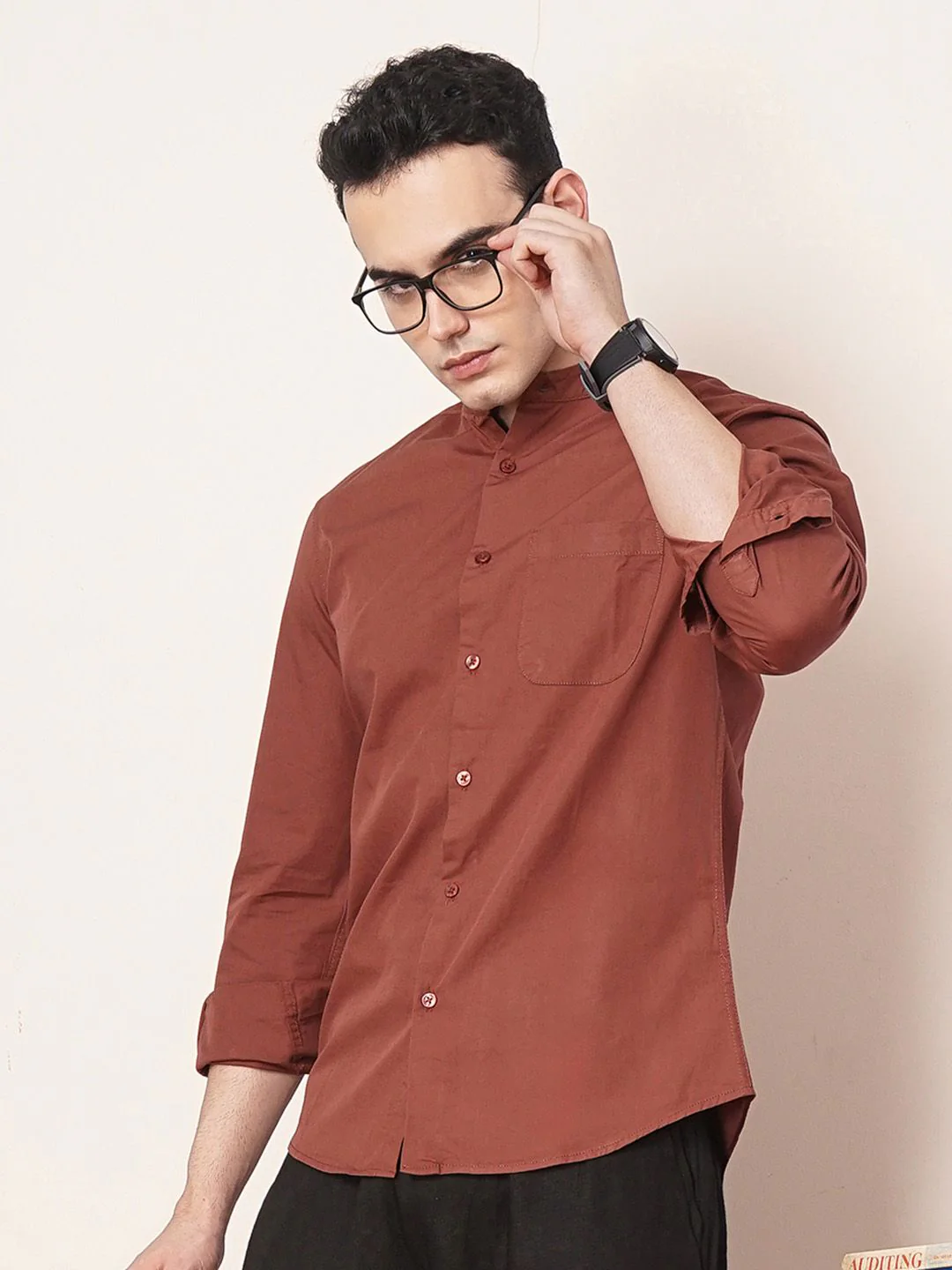 The Indian Garage Co Men Brown Solid Casual Shirt - Image 5