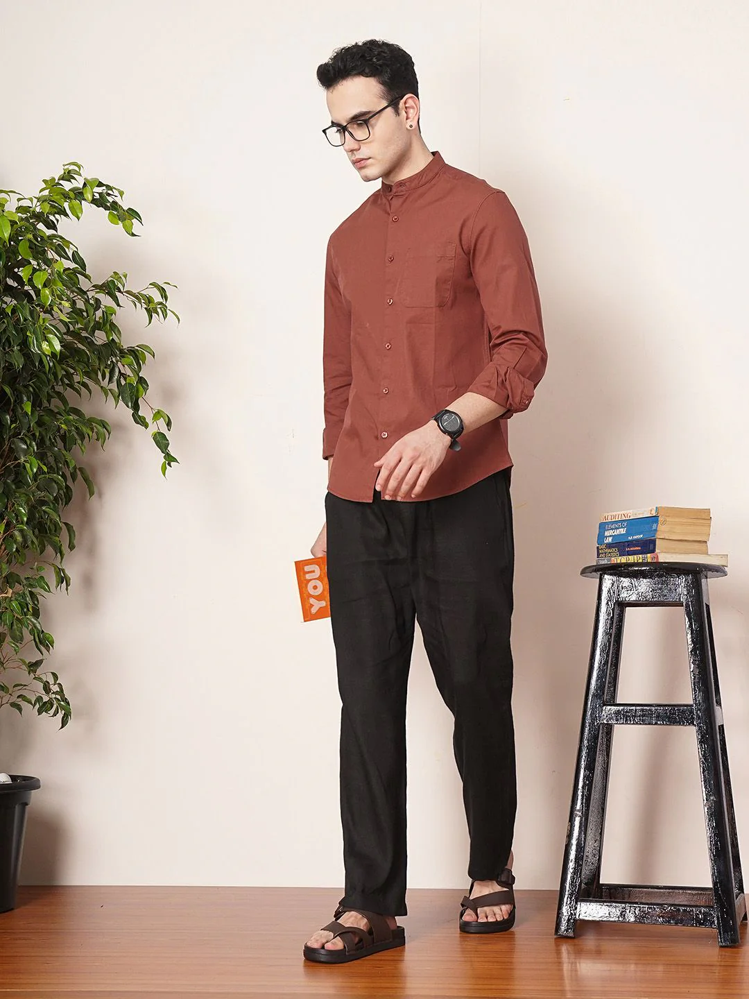 The Indian Garage Co Men Brown Solid Casual Shirt - Image 6