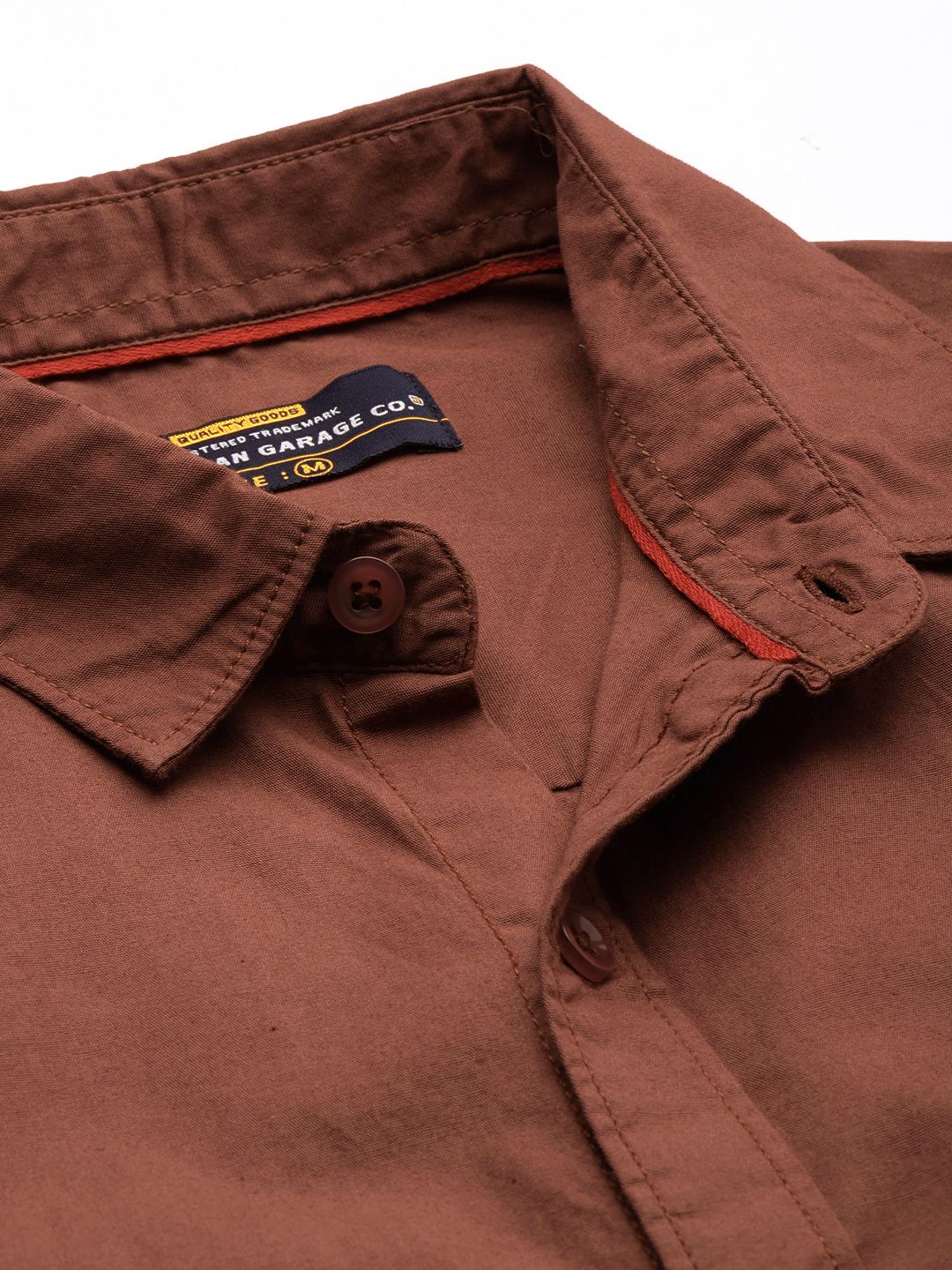 The Indian Garage Co Men Brown Solid Comfort Casual Shirt - Image 2