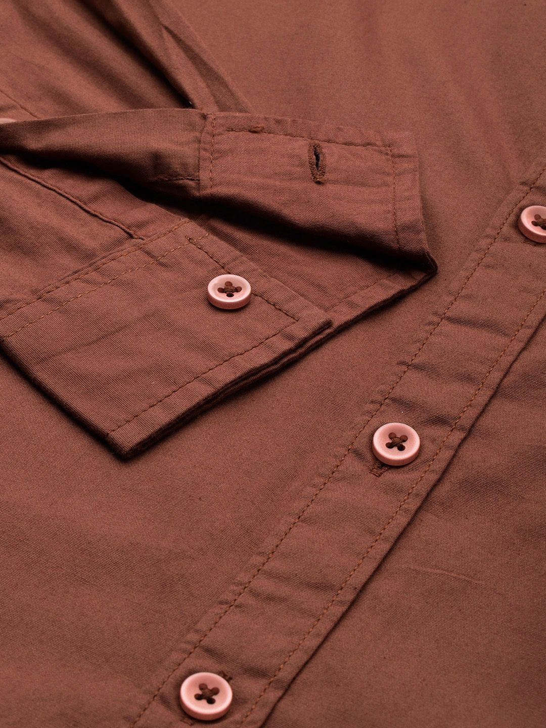 The Indian Garage Co Men Brown Solid Comfort Casual Shirt - Image 3