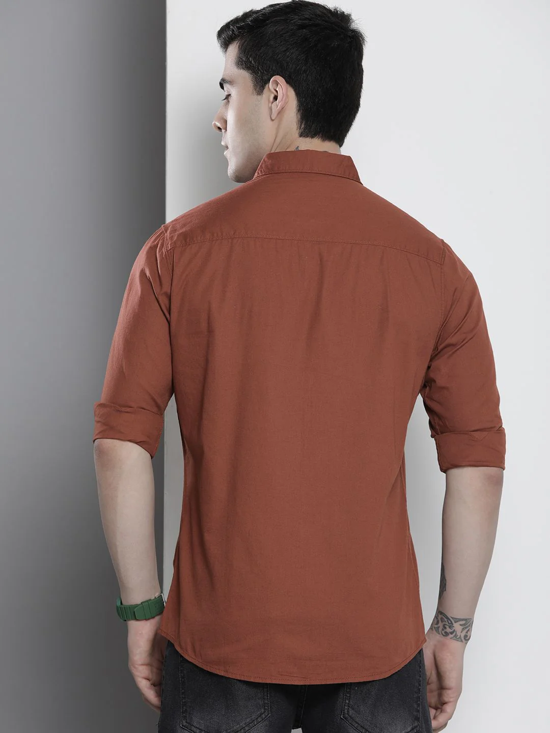 The Indian Garage Co Men Brown Solid Comfort Casual Shirt - Image 4