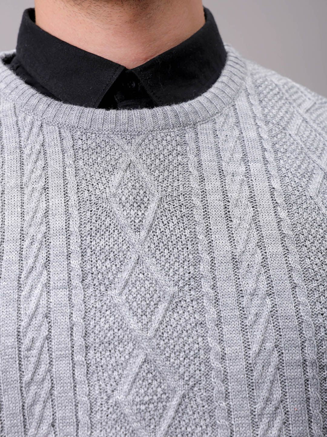 The Indian Garage Co Men Cable Knit Pullover - Image 2