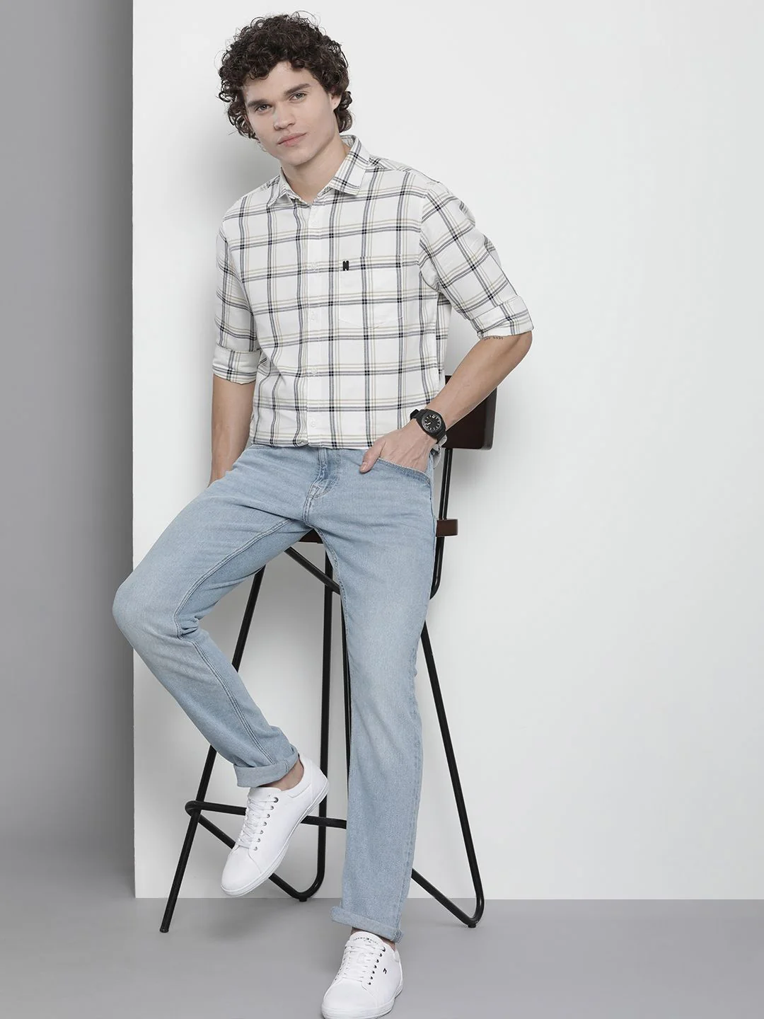 The Indian Garage Co Men Checked Pure Cotton Casual Shirt - Image 6