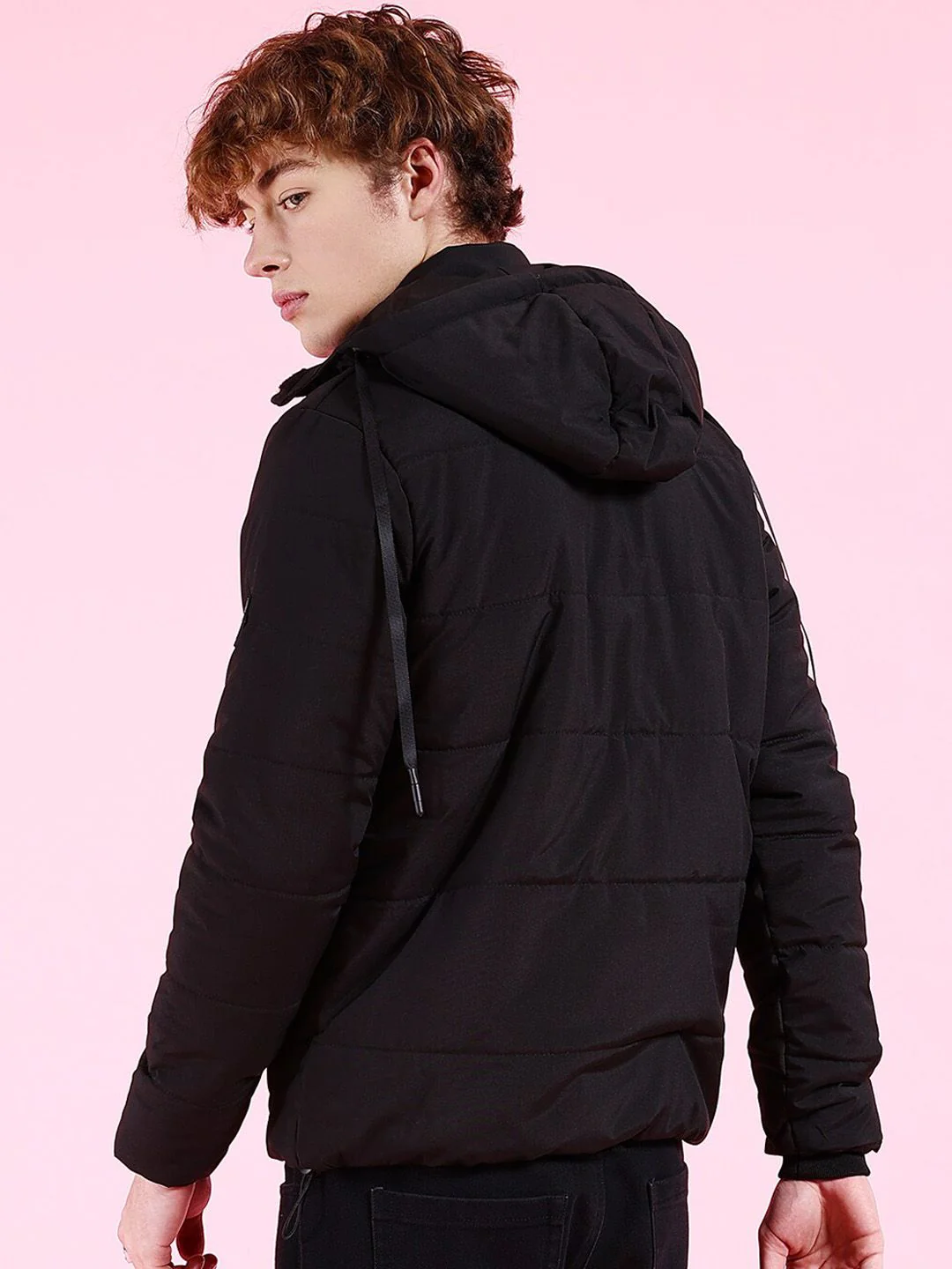 The Indian Garage Co Men Colourblock Hooded Puffer Jacket - Image 4