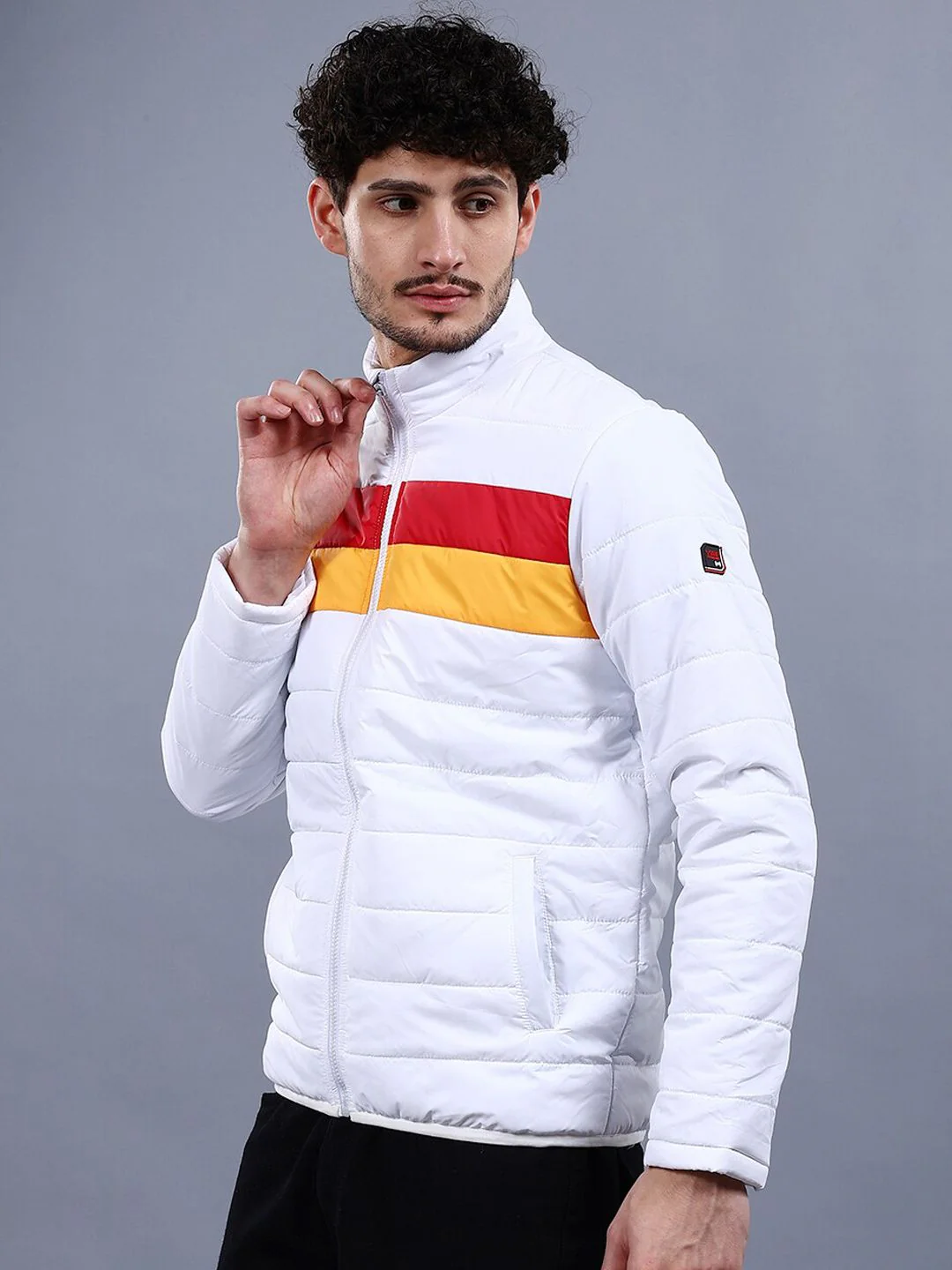 The Indian Garage Co Men Colourblock Regular Fit Puffer Jacket - Image 3