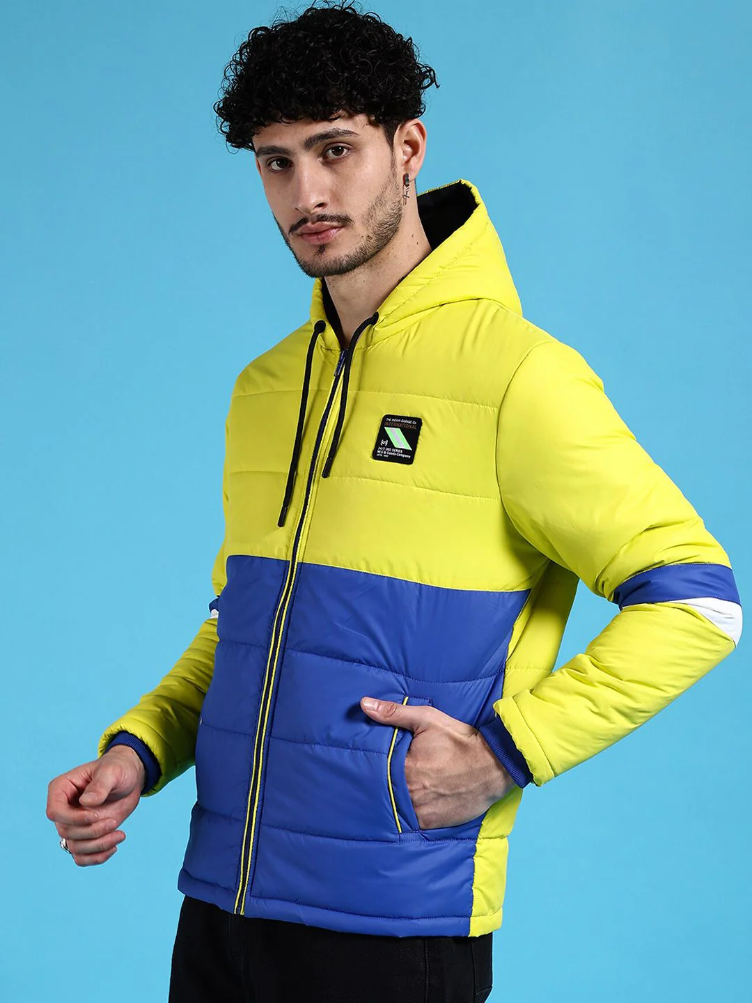 The Indian Garage Co Men Colourblock Regular Fit Puffer Jacket - Image 3