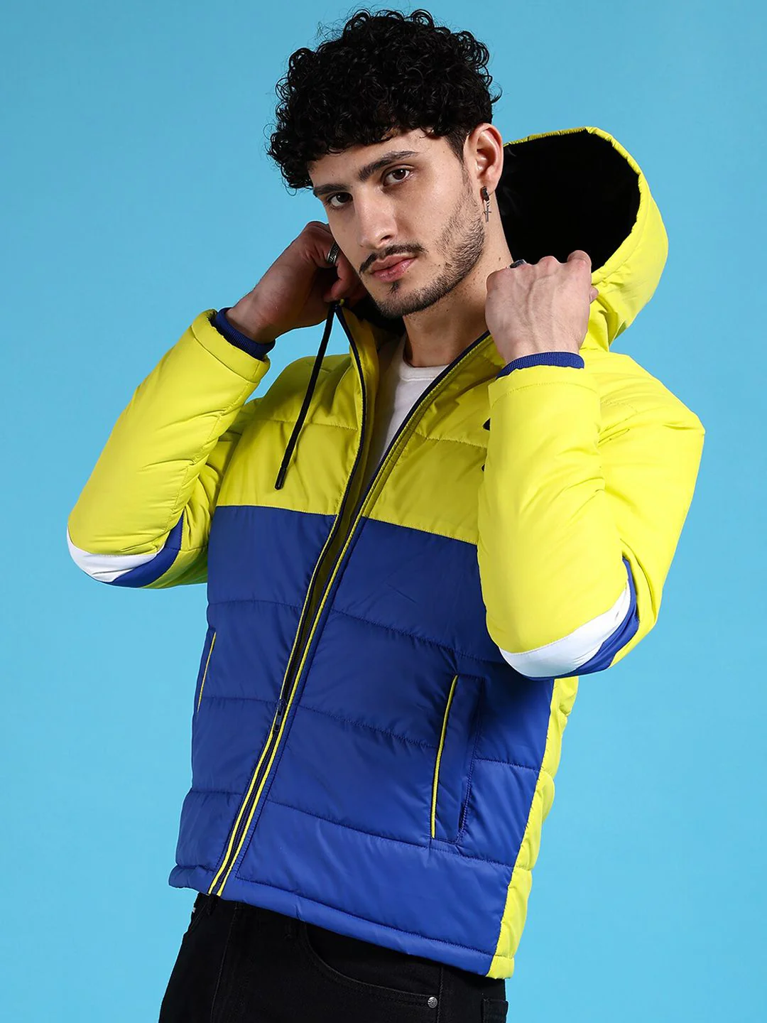 The Indian Garage Co Men Colourblock Regular Fit Puffer Jacket - Image 5