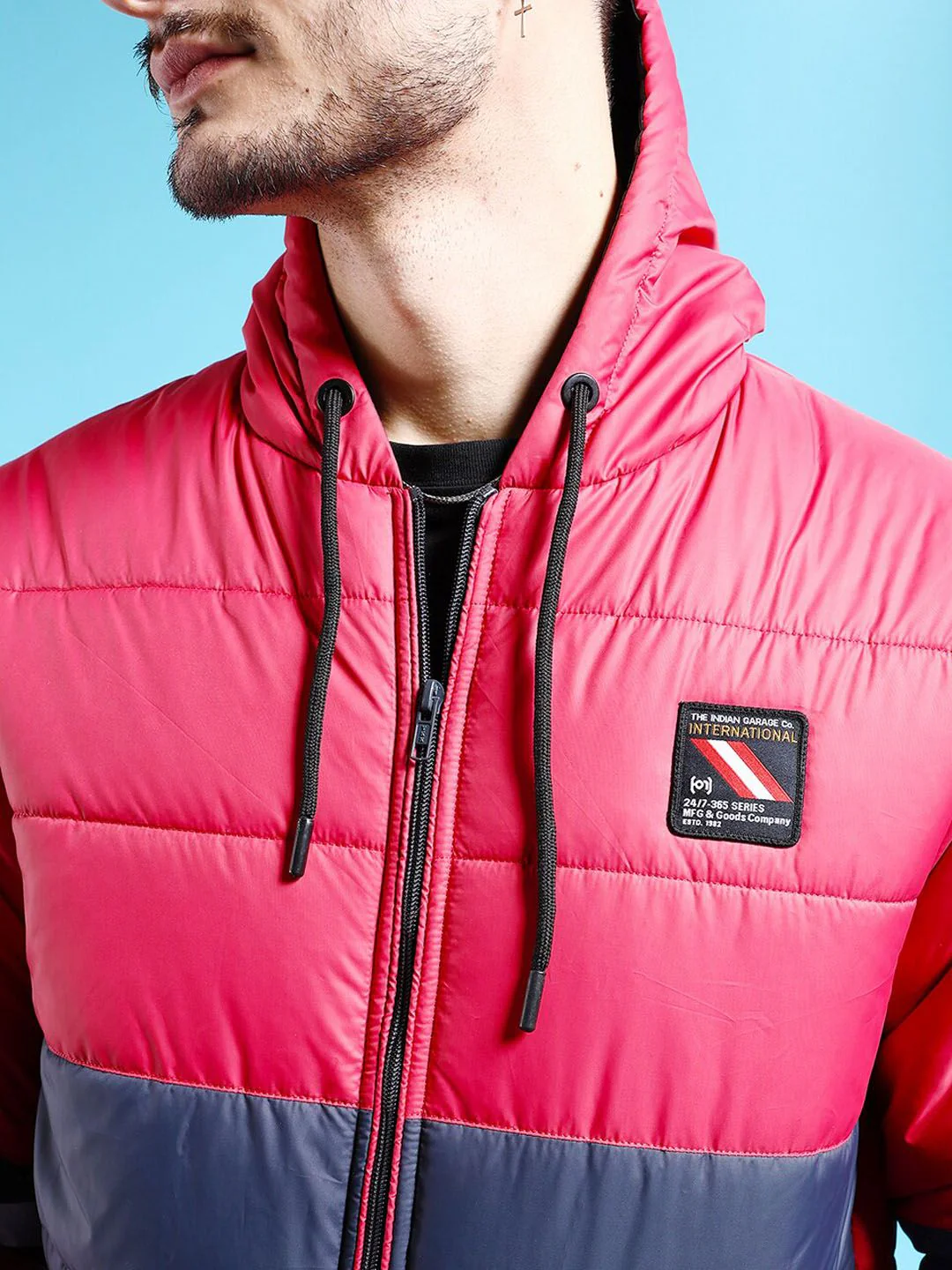 The Indian Garage Co Men Colourblock Regular Fit Puffer Jacket - Image 2
