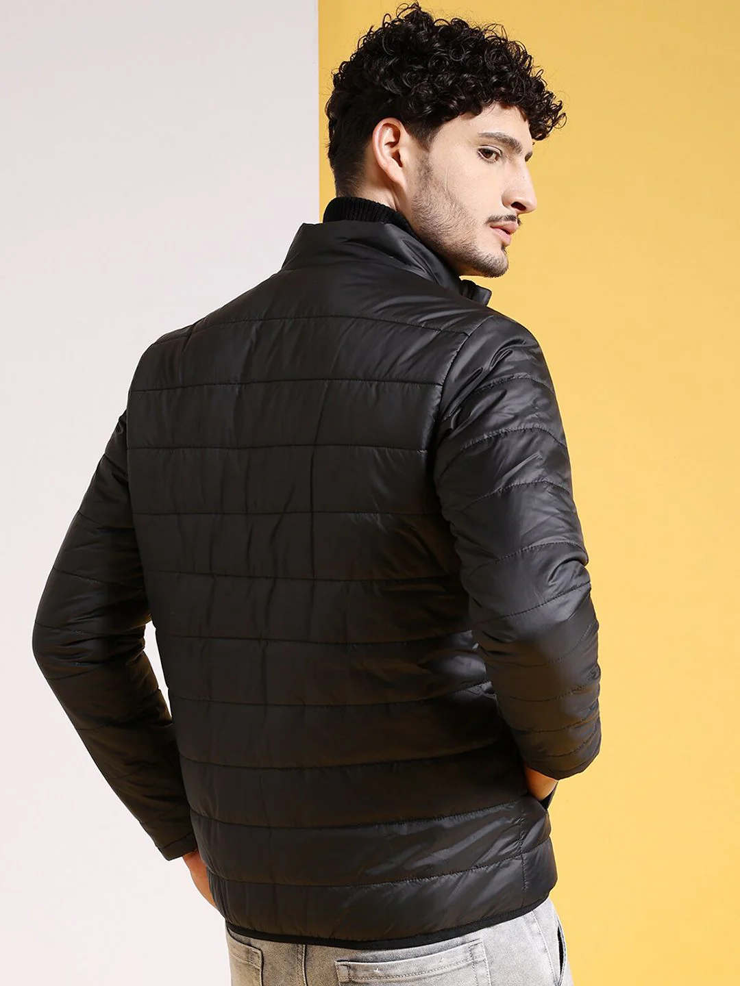 The Indian Garage Co Men Colourblock Regular Fit Puffer Jacket - Image 5