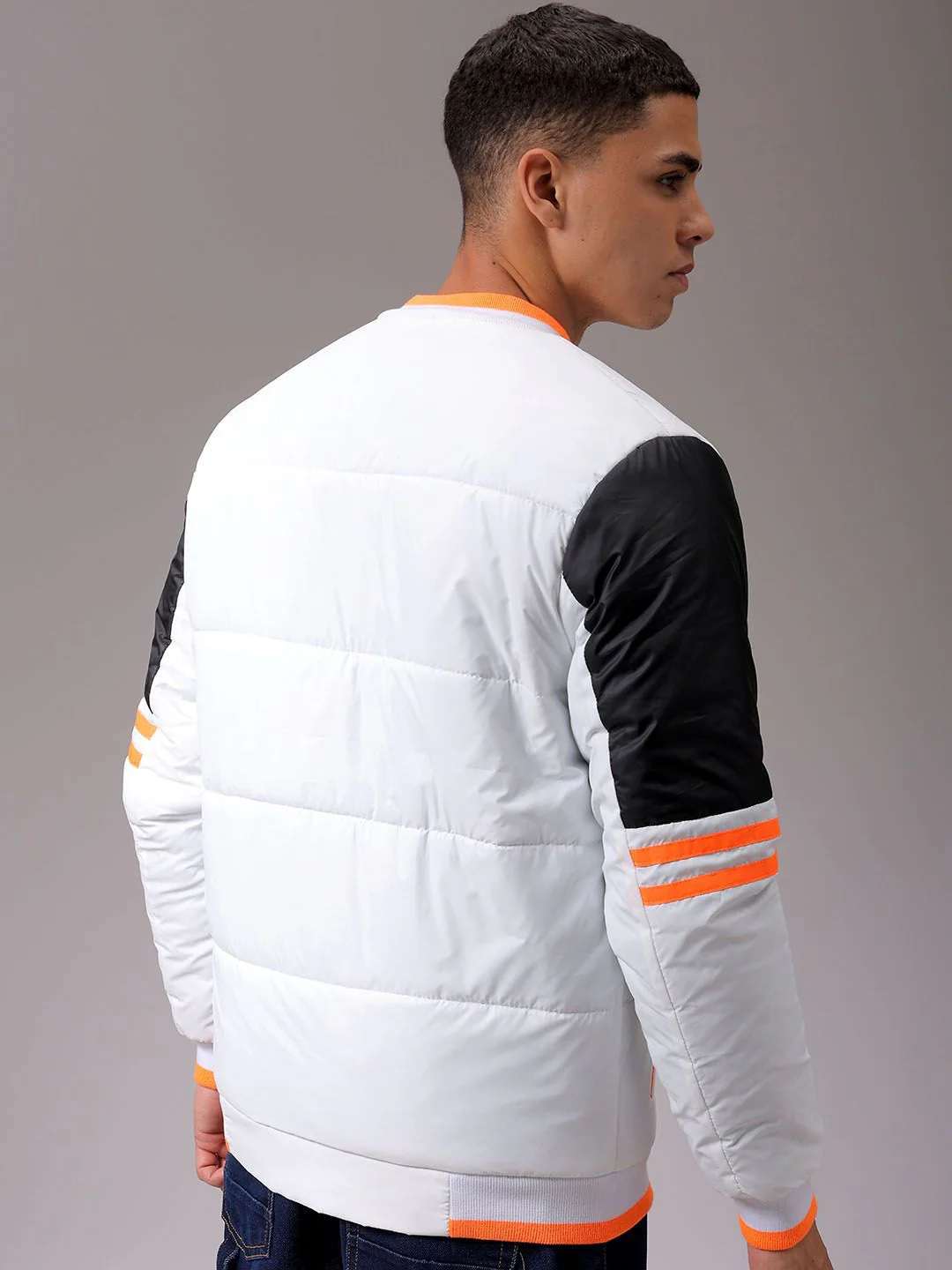 The Indian Garage Co Men Colourblock Slim Fit Puffer Jacket - Image 4