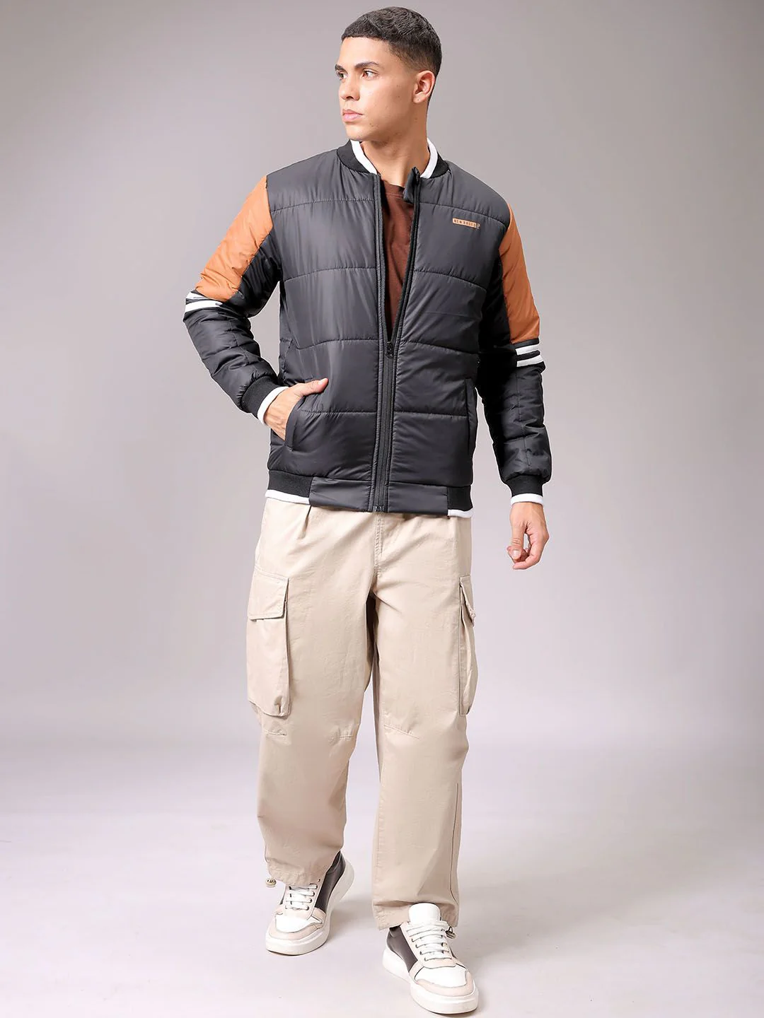 The Indian Garage Co Men Colourblock Slim Fit Puffer Jacket - Image 6