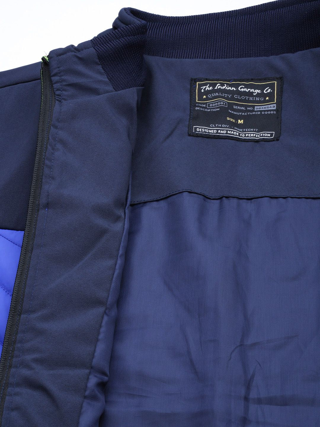 The Indian Garage Co Men Colourblock Zip-Front Bomber Jacket - Image 7