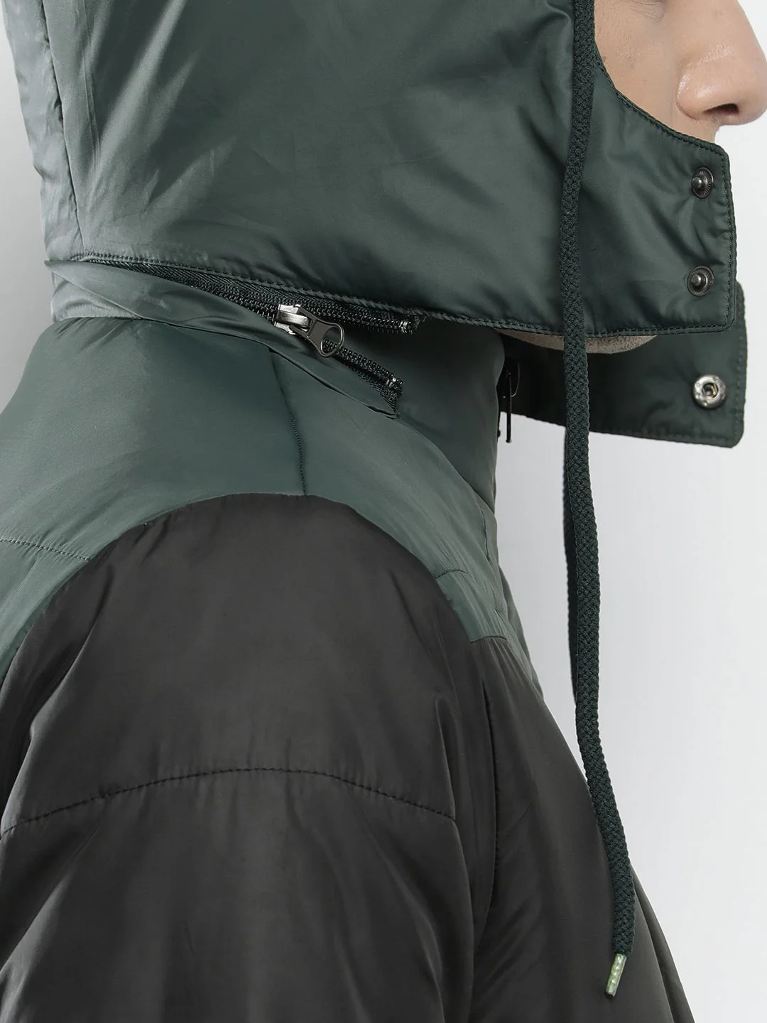 The Indian Garage Co Men Colourblock Zip-Front Hooded Puffer Jacket - Image 6