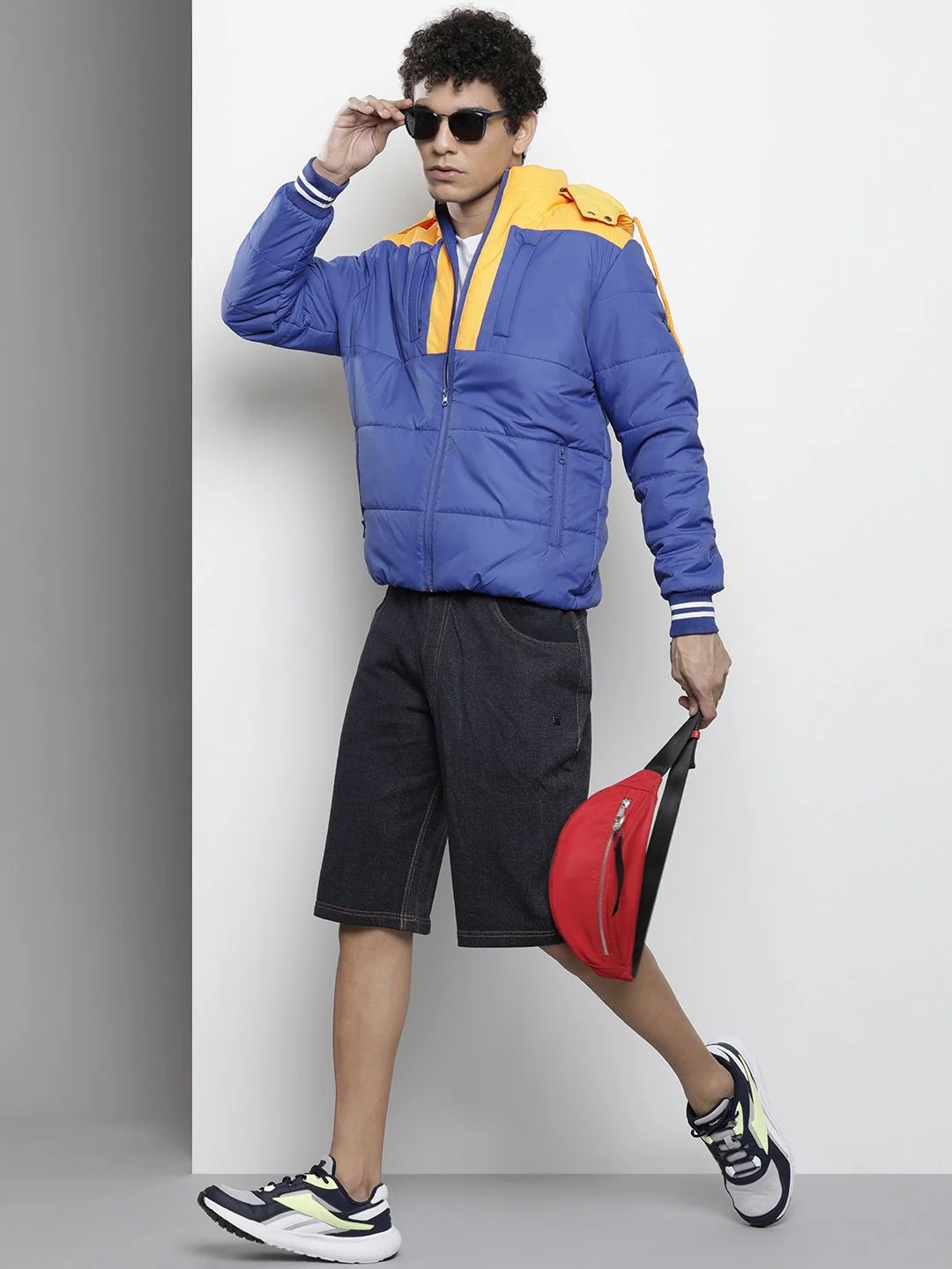 The Indian Garage Co Men Colourblock Zip-Front Hooded Puffer Jacket - Image 4