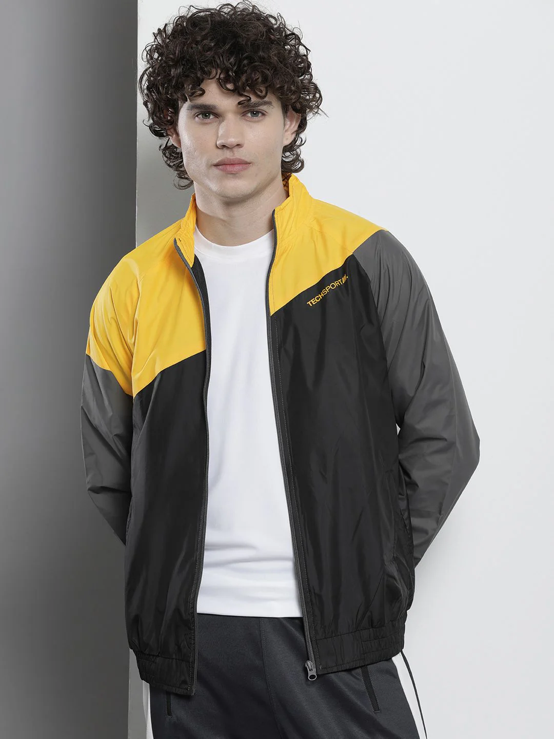 The Indian Garage Co Men Colourblocked Bomber Jacket - Image 3