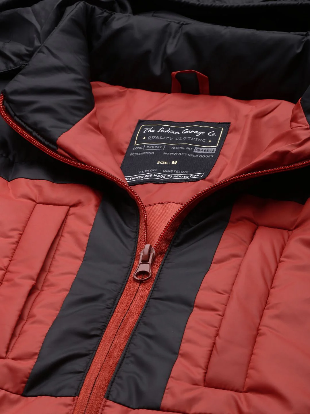 The Indian Garage Co Men Colourblocked Detachable Hood Padded Jacket - Image 2