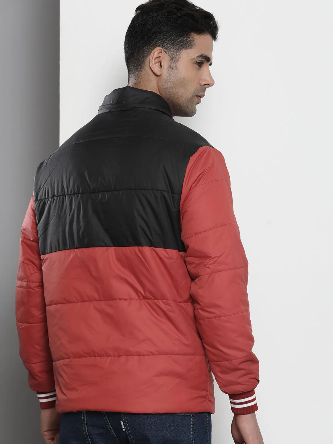 The Indian Garage Co Men Colourblocked Detachable Hood Padded Jacket - Image 5