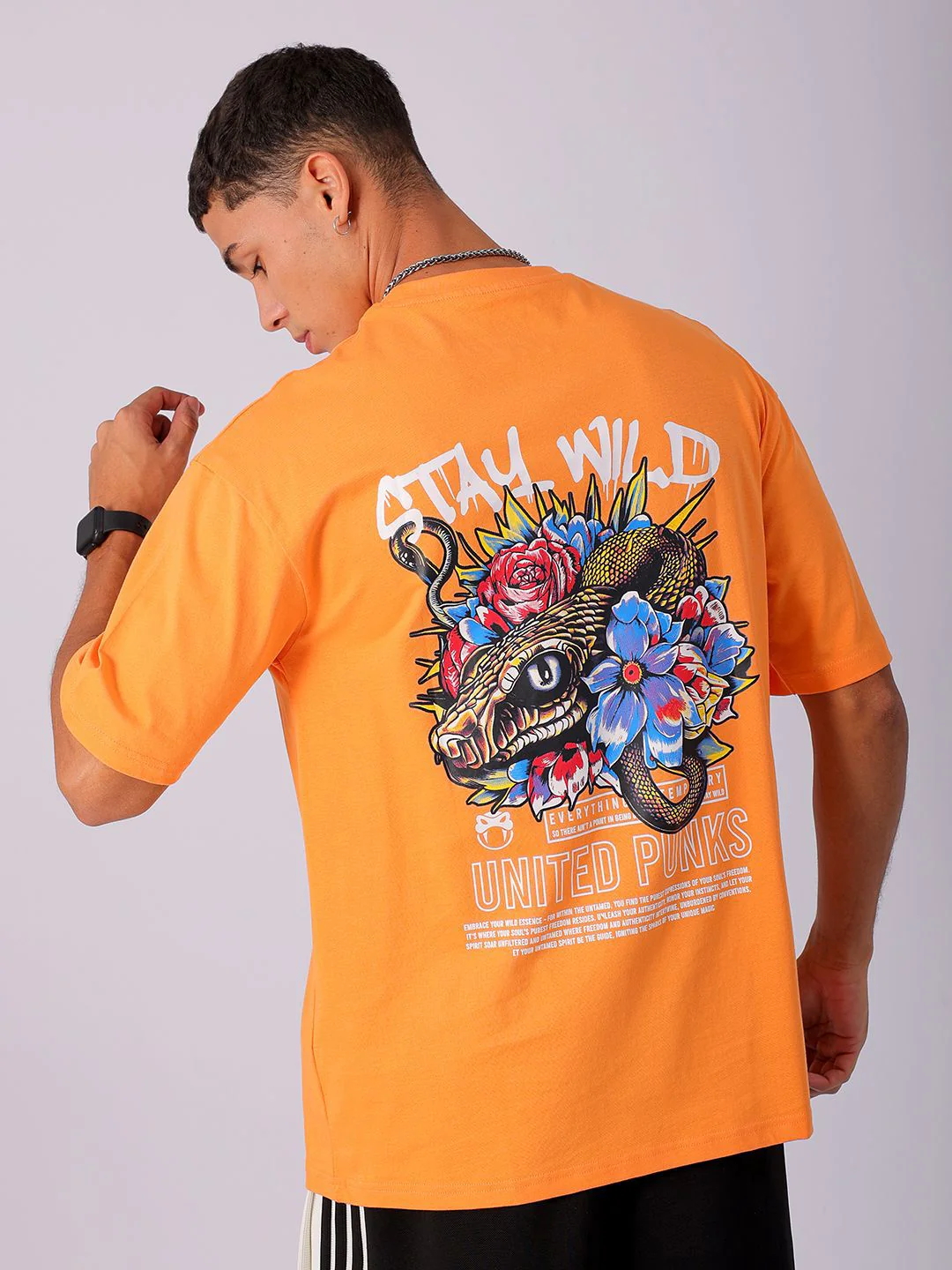 The Indian Garage Co Men Cotton Back Printed Relaxed Fit T-shirt - Image 6