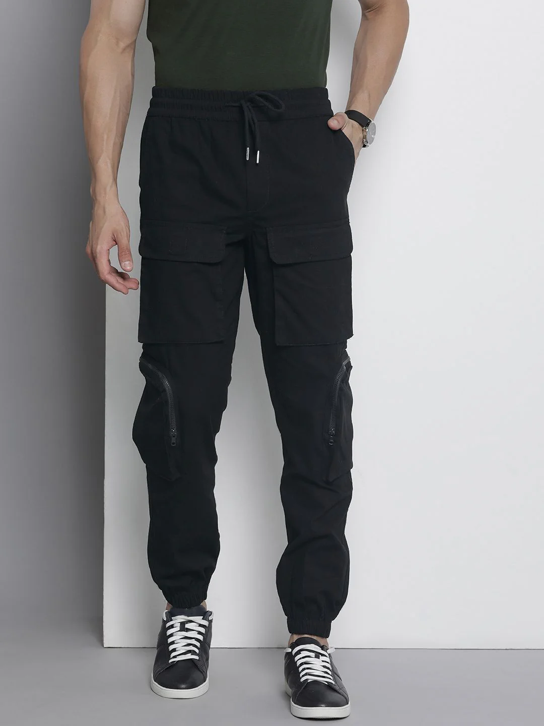 The Indian Garage Co Men Cotton Cargos Trousers - Image 3
