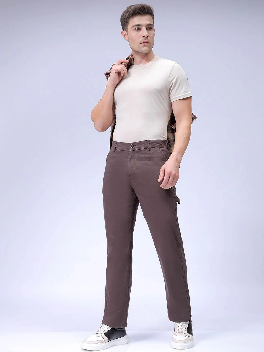 The Indian Garage Co Men Cotton Mid-Rise Cargos Trousers - Image 4